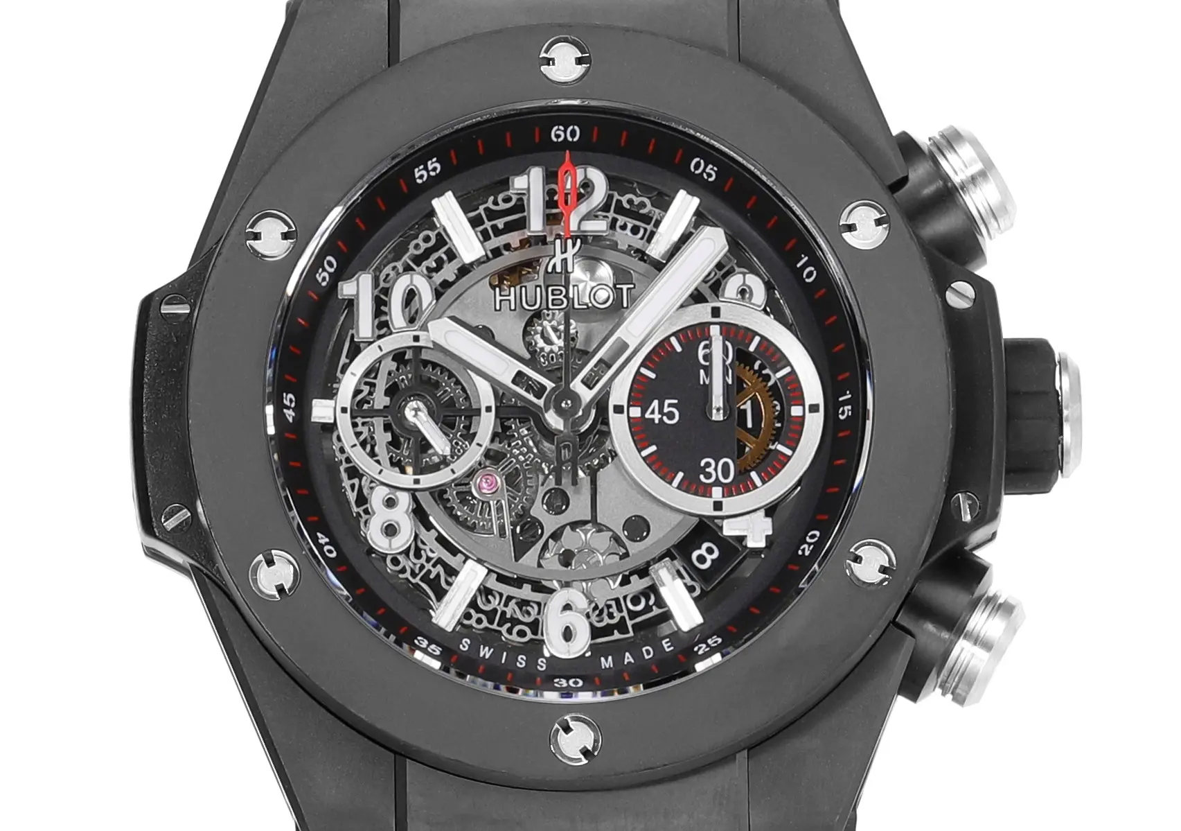 Stretchable ZF Factory Hublot Big Bang Unico  Ceramic Watch – Black with Rubber Strap, 45mm – Super Clone Excellence 1231