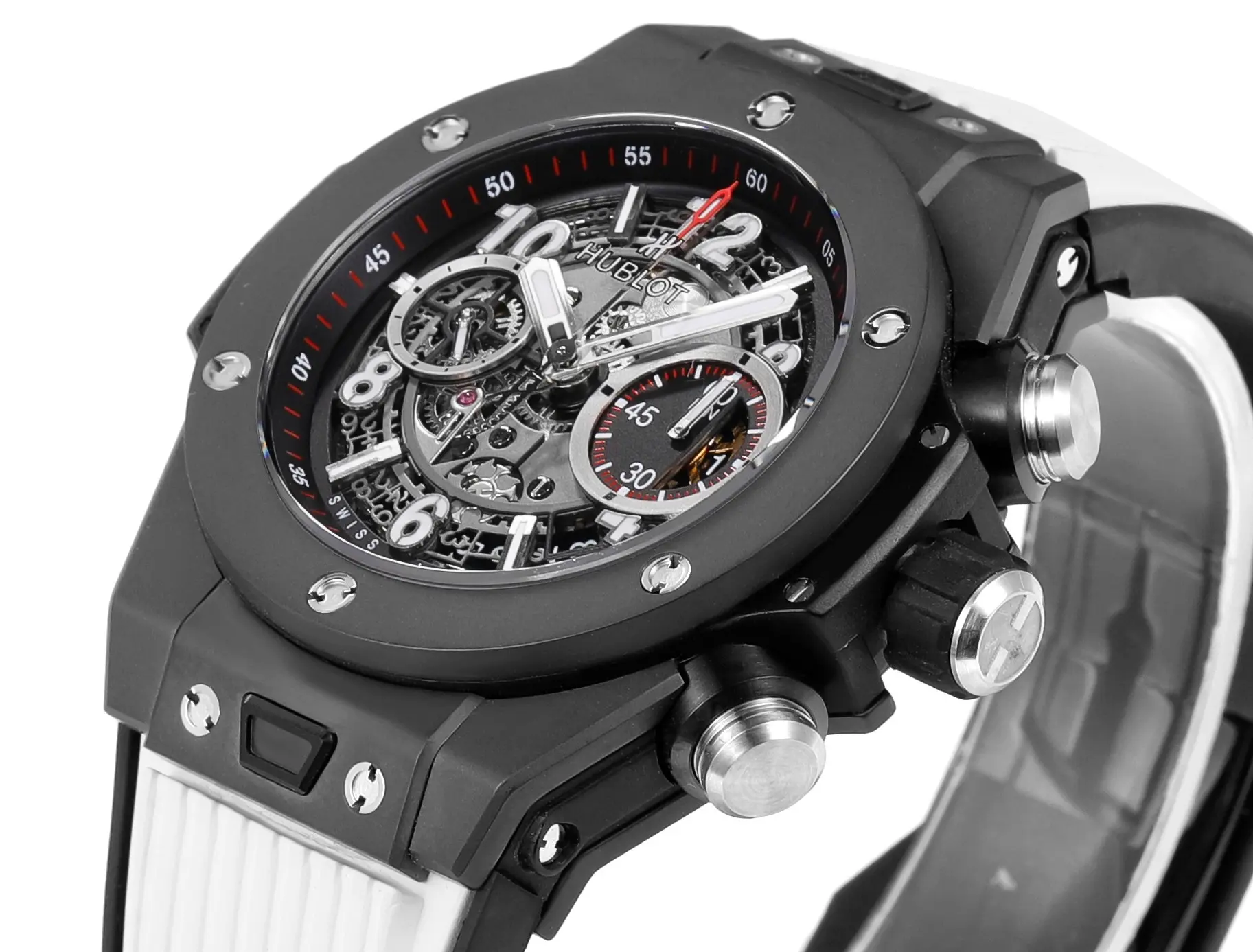 Stretchable ZF Factory Hublot Big Bang Unico  Ceramic Watch – Black with Rubber Strap, 45mm – Super Clone Excellence 1231