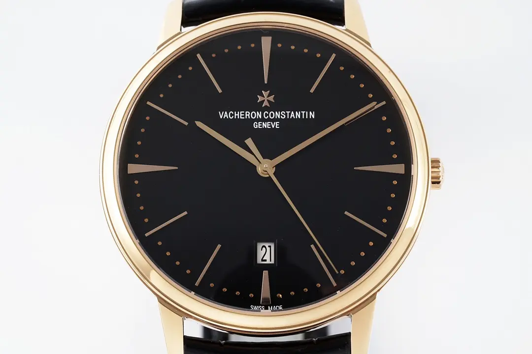 Popular PPF Factory Vacheron Constantin Patrimony 85180 Series Watch – Rose Gold Case, Black Dial, Leather Strap, 40MM, Best Super Clone Quality 7163