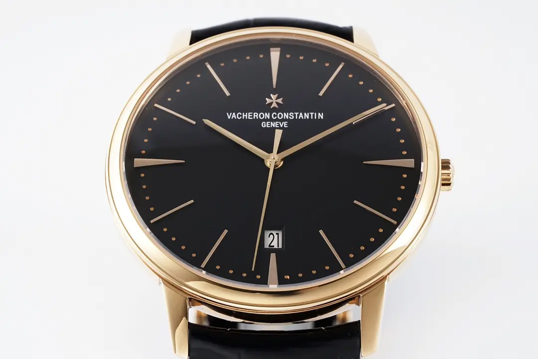 Popular PPF Factory Vacheron Constantin Patrimony 85180 Series Watch – Rose Gold Case, Black Dial, Leather Strap, 40MM, Best Super Clone Quality 7163