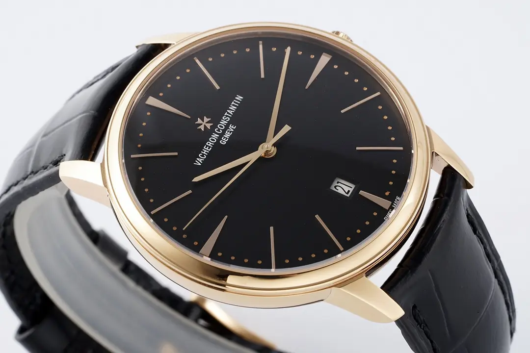 Popular PPF Factory Vacheron Constantin Patrimony 85180 Series Watch – Rose Gold Case, Black Dial, Leather Strap, 40MM, Best Super Clone Quality 7163