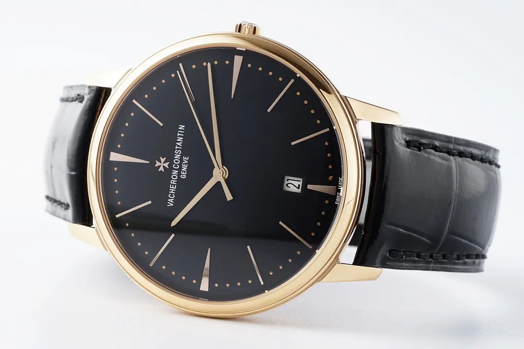 Popular PPF Factory Vacheron Constantin Patrimony 85180 Series Watch – Rose Gold Case, Black Dial, Leather Strap, 40MM, Best Super Clone Quality 7163