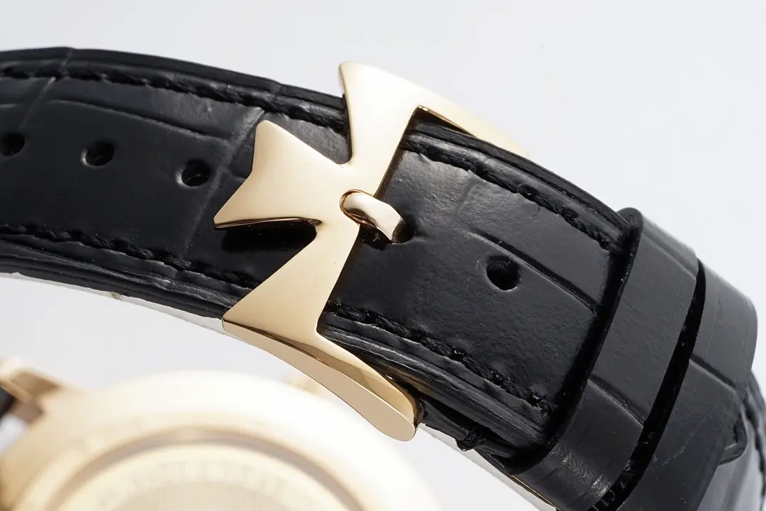Popular PPF Factory Vacheron Constantin Patrimony 85180 Series Watch – Rose Gold Case, Black Dial, Leather Strap, 40MM, Best Super Clone Quality 7163