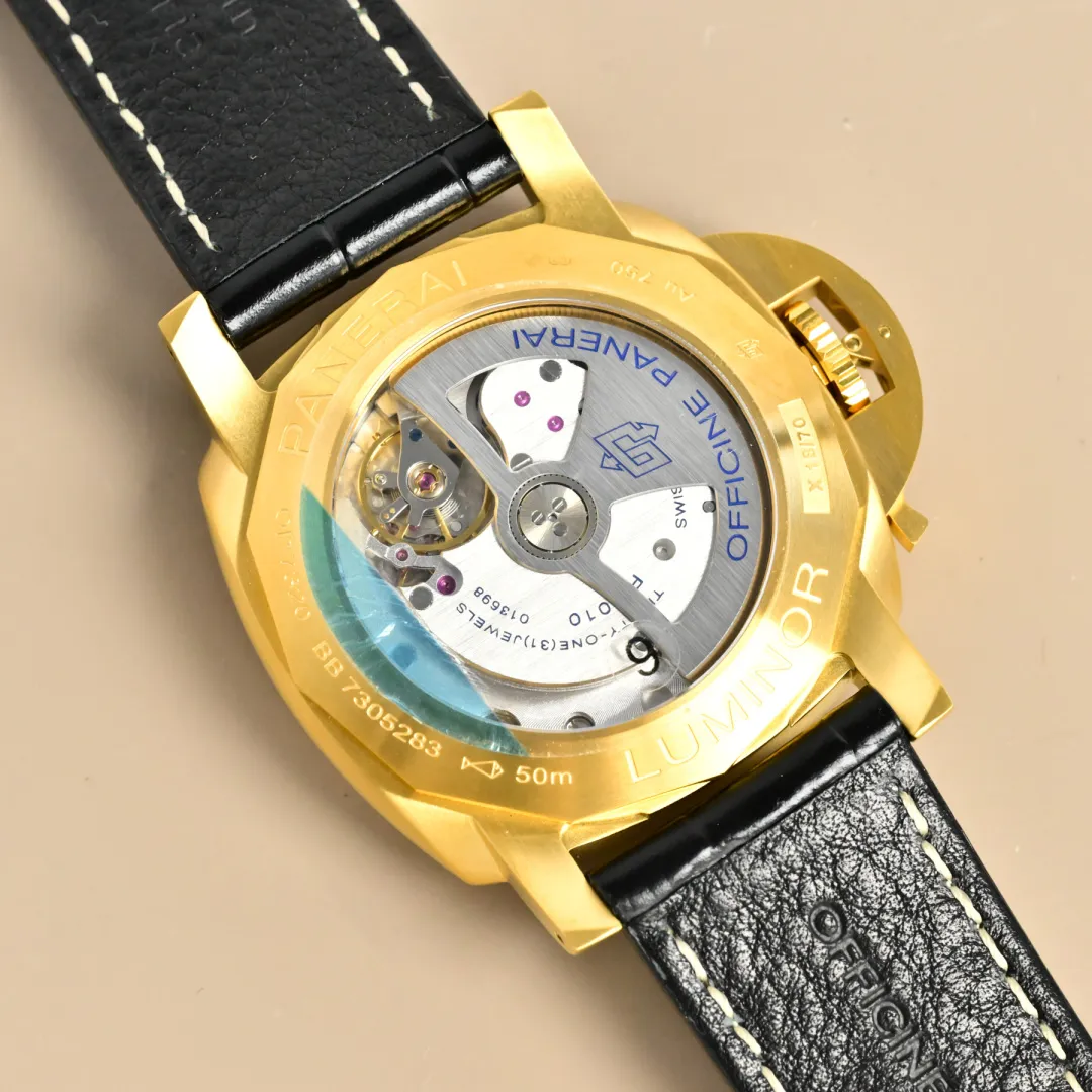 VS Factory Panerai Luminor Marina Automatic Gold Case Black Dial Men’s Watch with Black Alligator Leather Strap Reliable 792