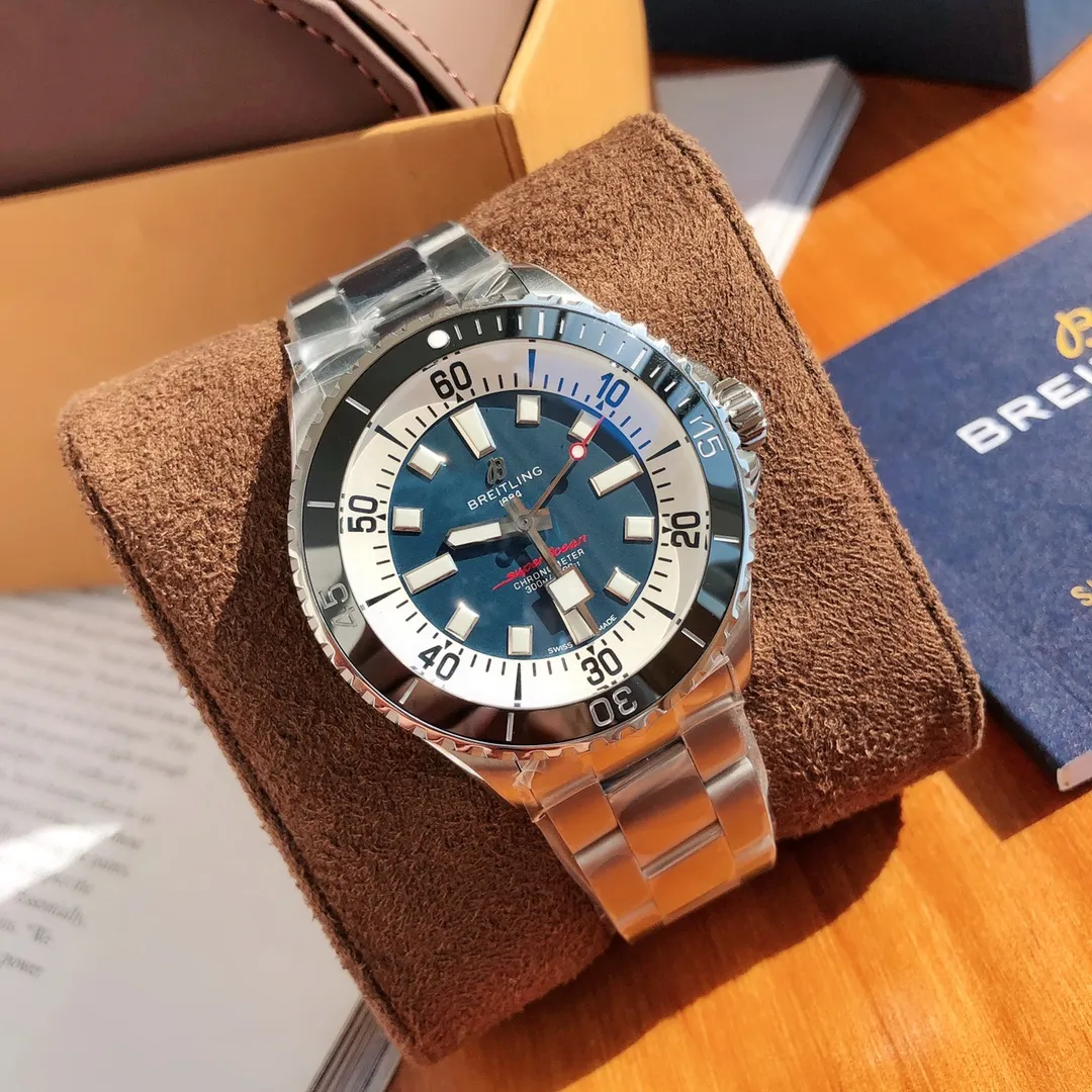 BLS Factory Breitling Superocean Heritage Automatic Blue Dial Men’s Dive Watch with Stainless Steel Breathable 2644