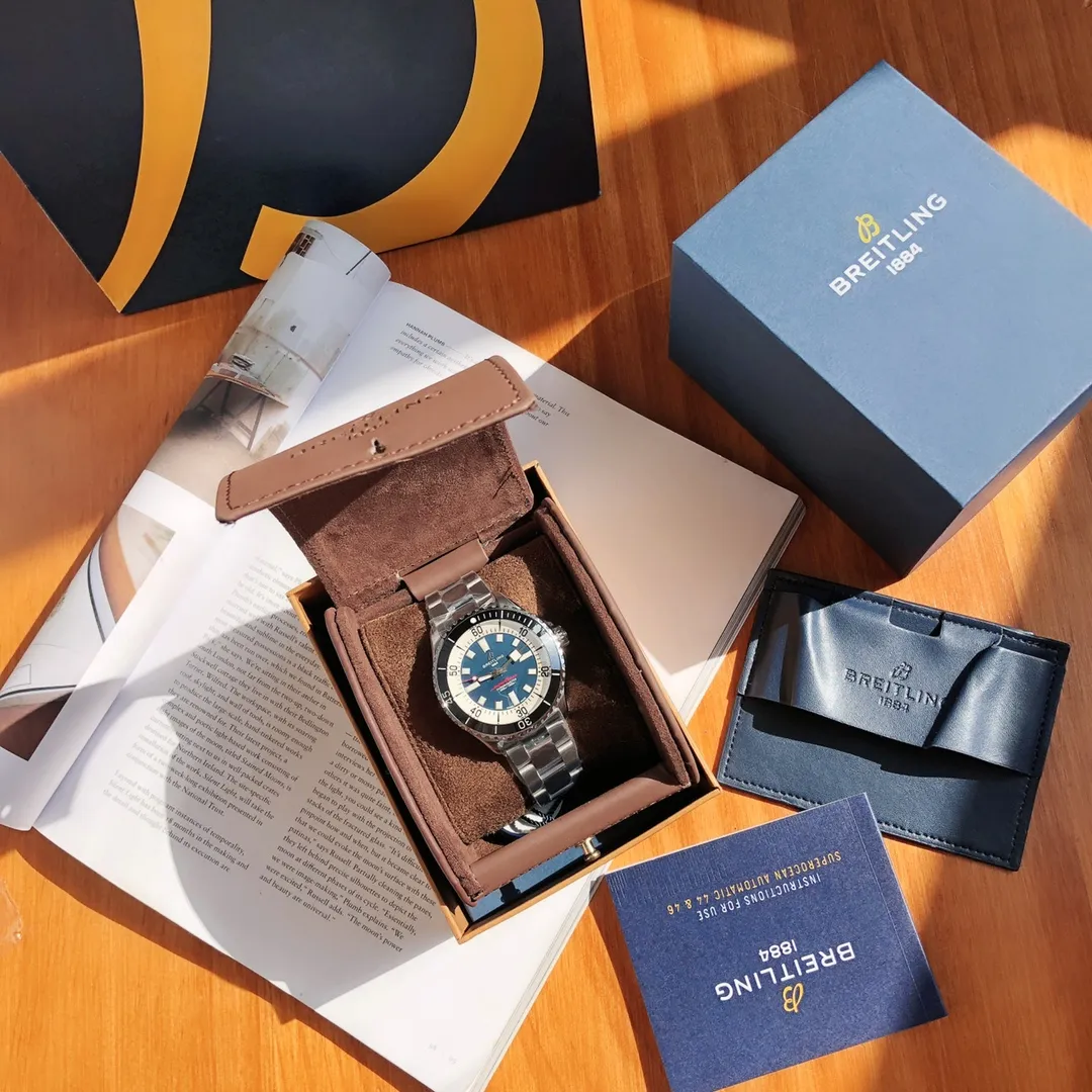 BLS Factory Breitling Superocean Heritage Automatic Blue Dial Men’s Dive Watch with Stainless Steel Breathable 2644