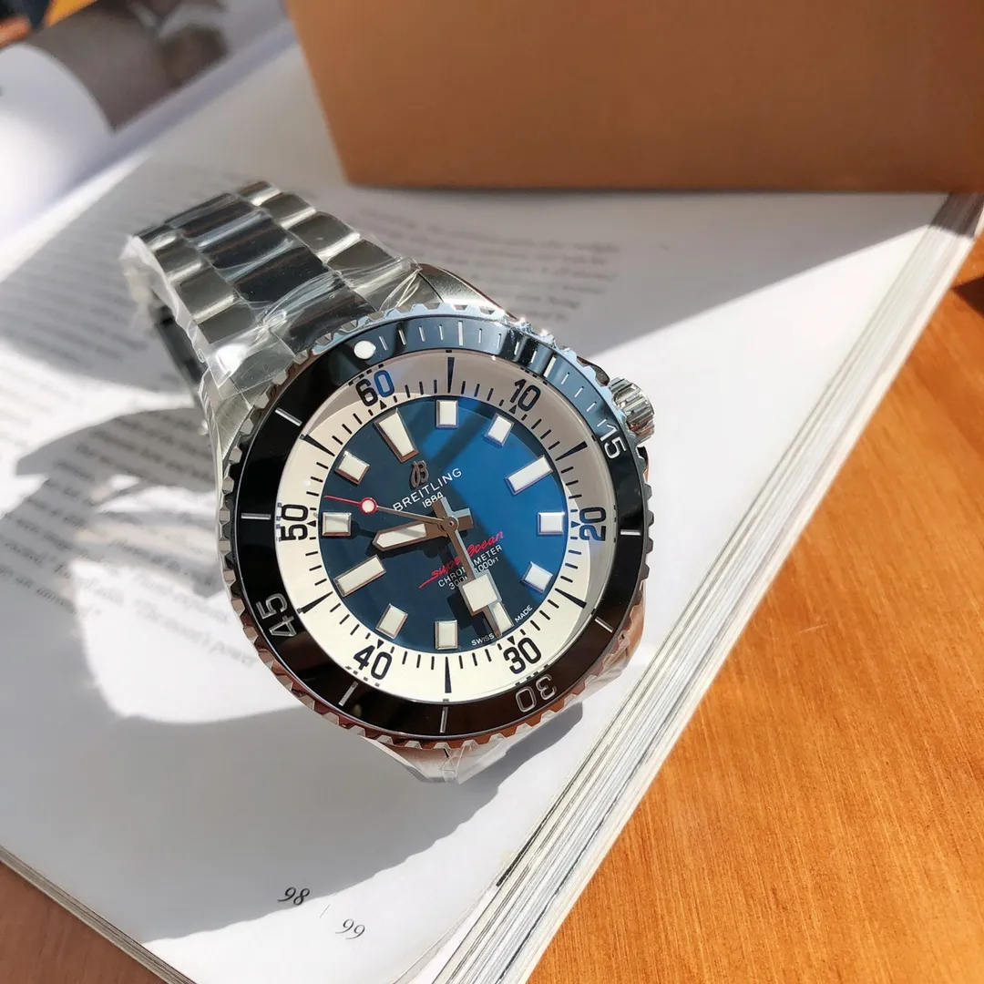BLS Factory Breitling Superocean Heritage Automatic Blue Dial Men’s Dive Watch with Stainless Steel Breathable 2644