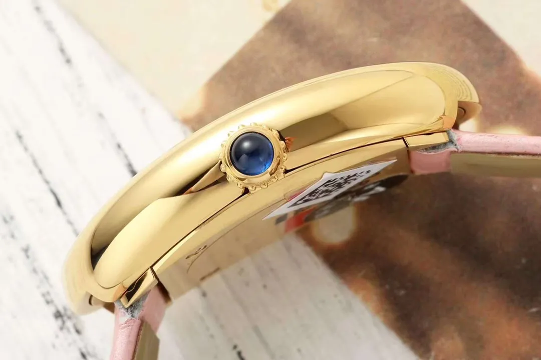 AF Factory Cartier Baignoire Oval Pink Mother-of-Pearl Dial Yellow Gold Case Pink Leather Strap Women’s Luxury Watch FreshLook 5425