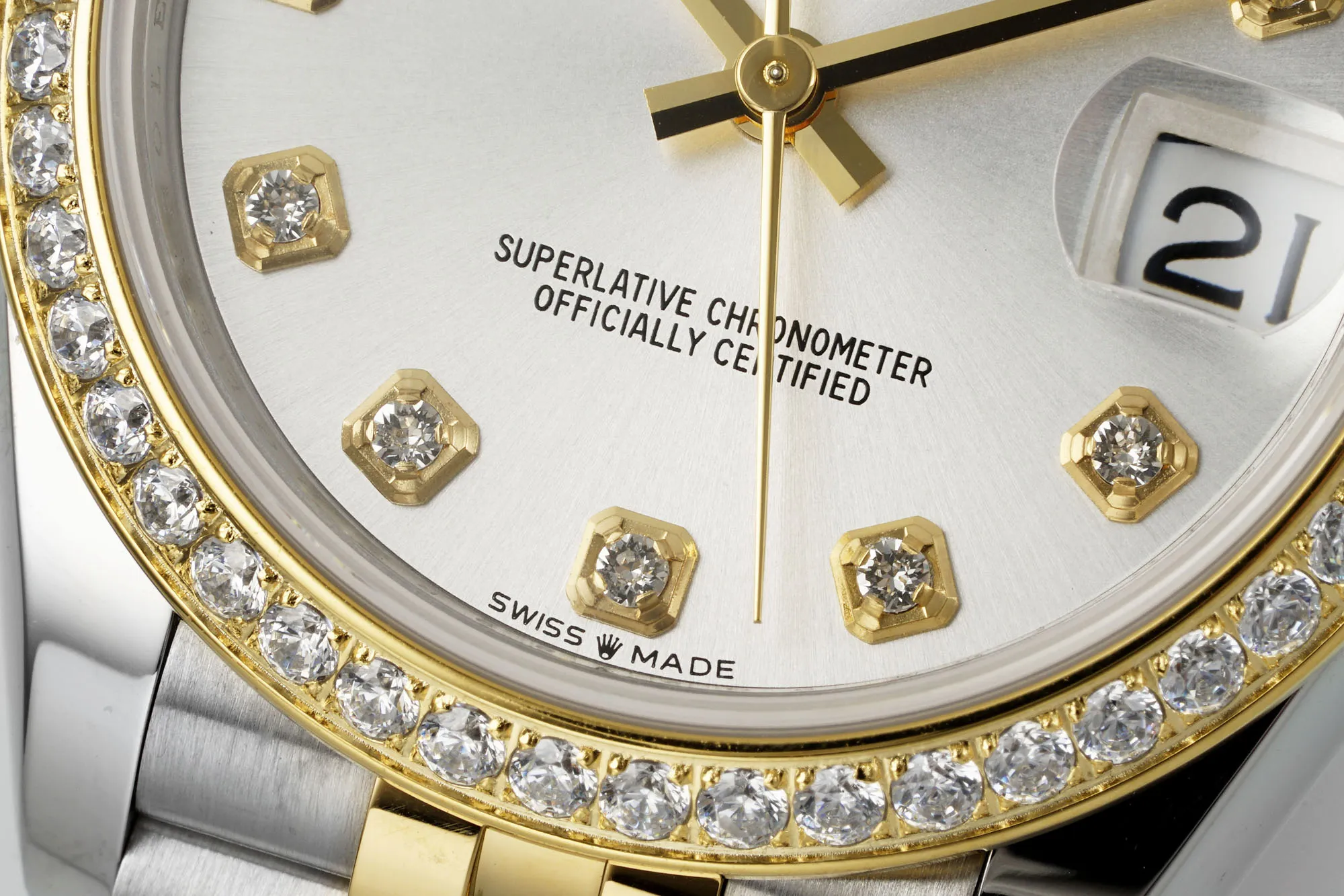 Chic AR Factory Rolex Lady-Datejust 31mm Stainless Steel and 18K Yellow Gold Diamond Bezel White Dial Jubilee Bracelet Watch 4994