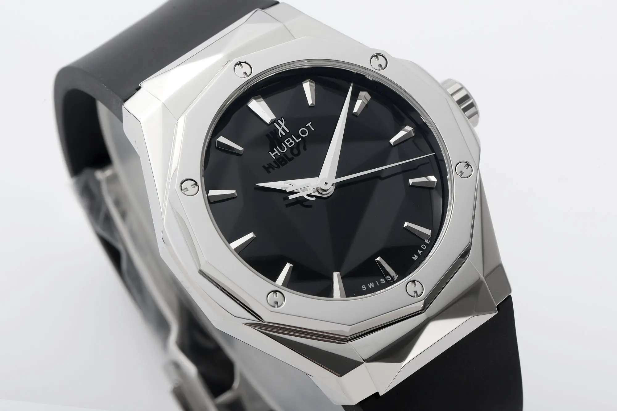 BB Factory Hublot  Fusion x Richard Orlinski Black Dial Stainless Steel Rubber Strap Super Clone Watch Supportive 1348