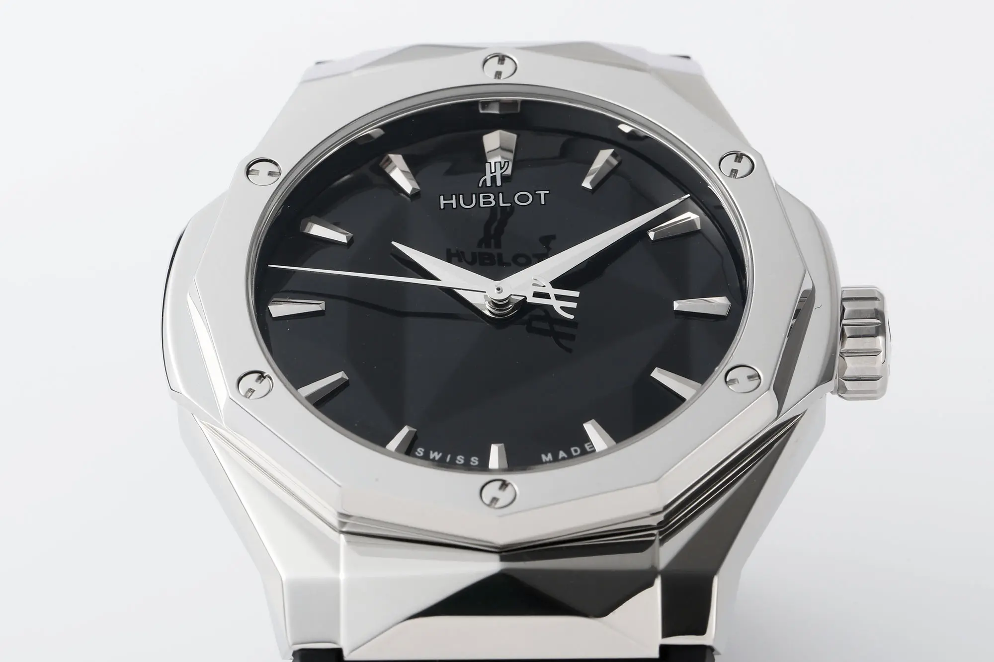 BB Factory Hublot  Fusion x Richard Orlinski Black Dial Stainless Steel Rubber Strap Super Clone Watch Supportive 1348