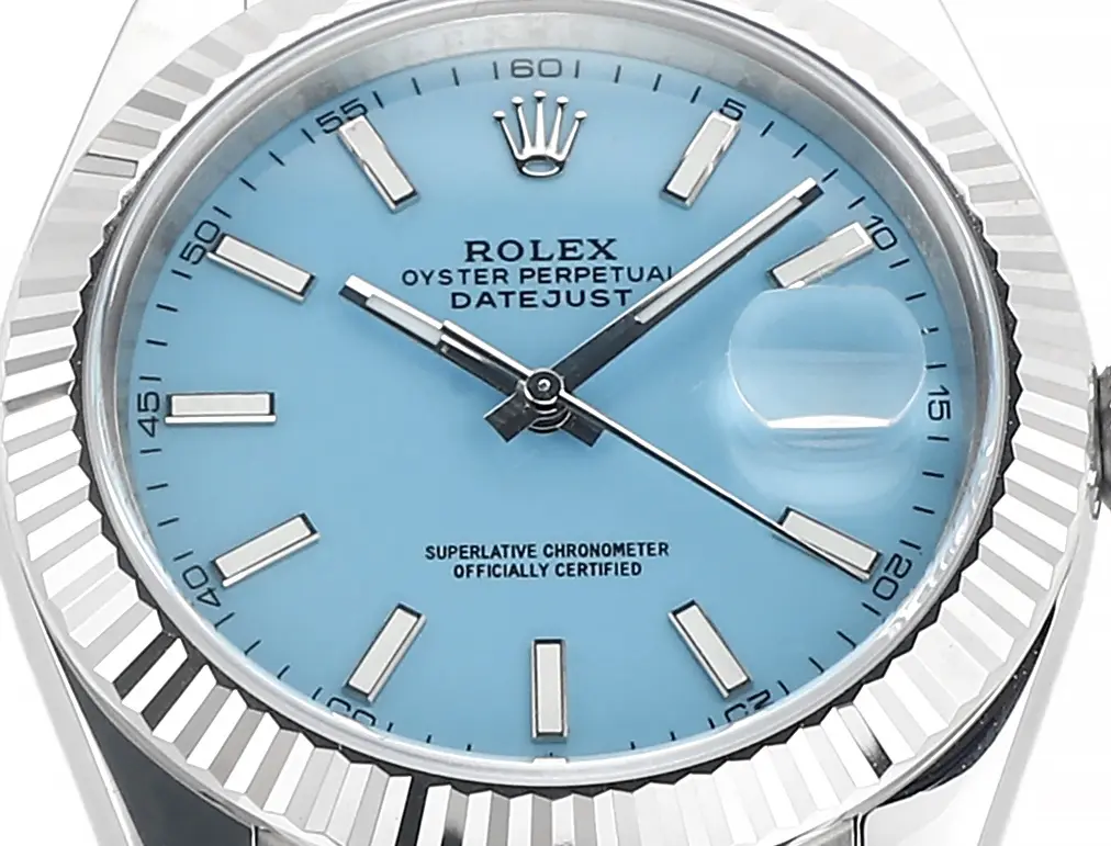 Bold Rolex Datejust with 3235 Movement – Silver Stainless Steel, Ice Blue Dial, Fluted Bezel, Super Clone 119