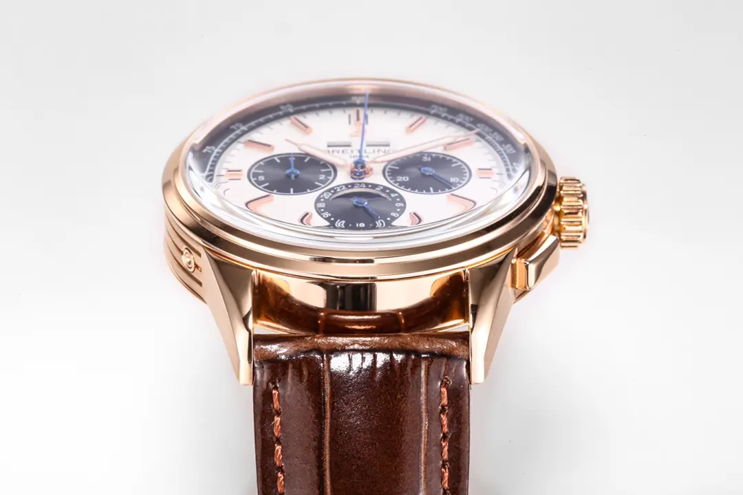 Sophisticated V7 Factory Breitling Premier B25 Chronograph Rose Gold Brown Leather – Super Clone Luxury Watch 7989