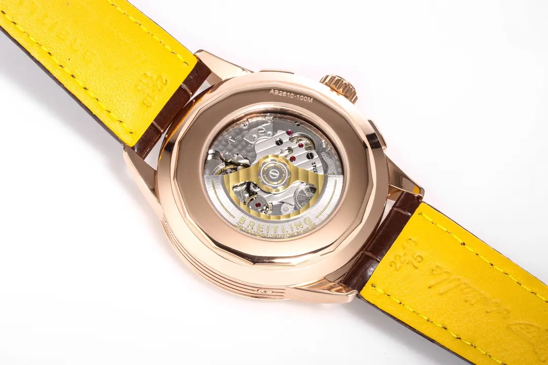 Sophisticated V7 Factory Breitling Premier B25 Chronograph Rose Gold Brown Leather – Super Clone Luxury Watch 7989