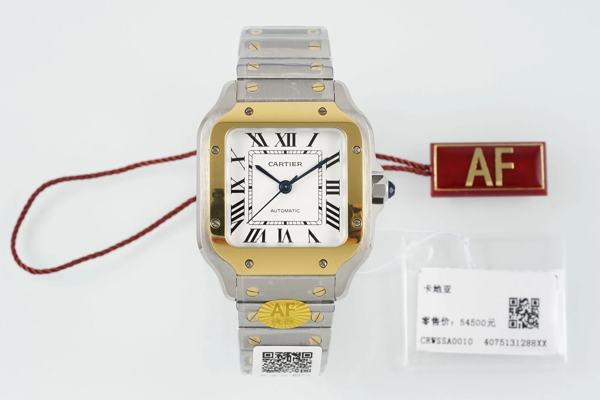 AF Factory Cartier Santos de Cartier Medium Automatic Watch Two-Tone Stainless Steel and Yellow Gold Roman Dial W SportInspired 2771
