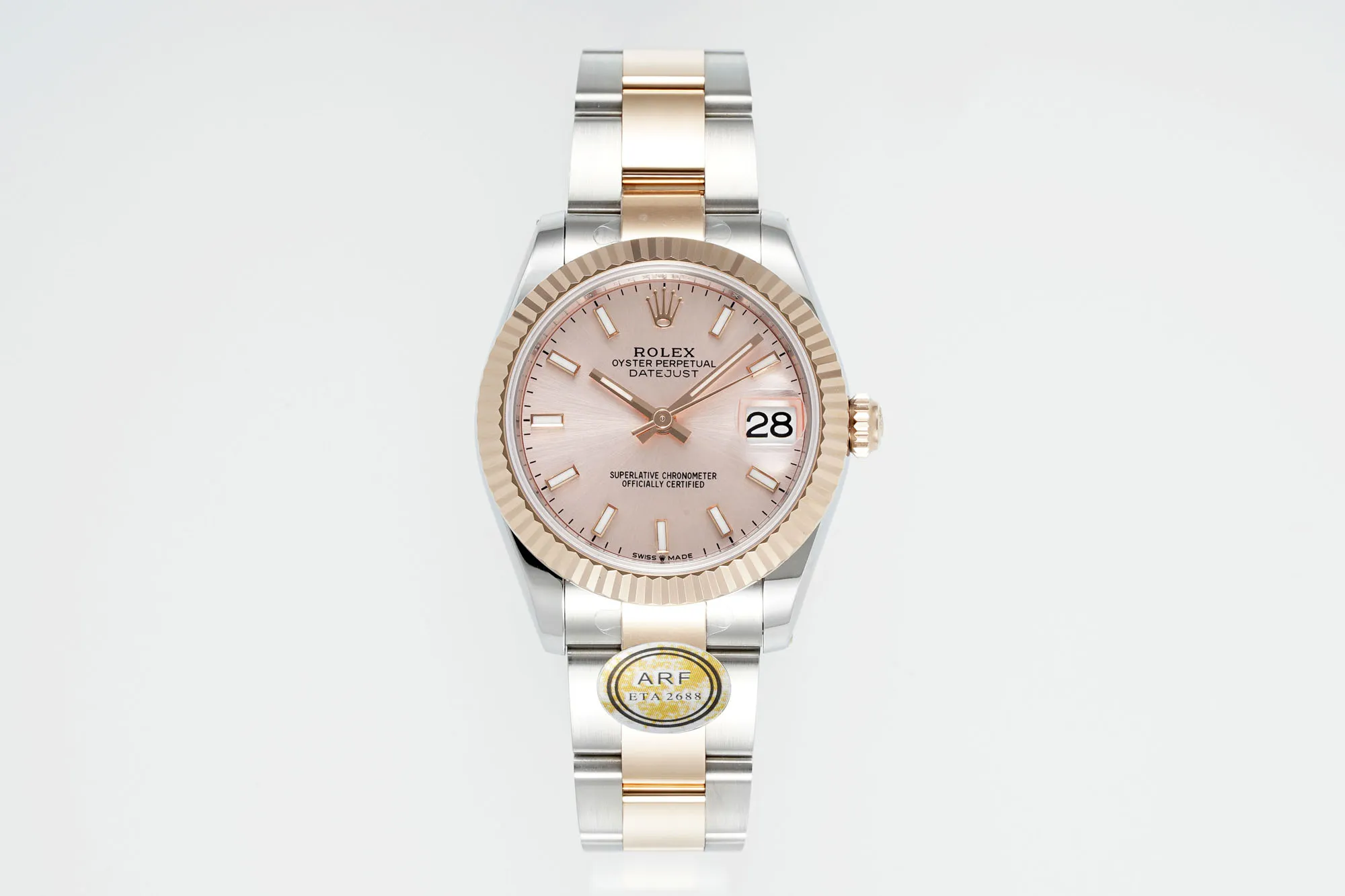 Bold AR Factory Rolex Lady-Datejust 28mm Pink Dial Everose Gold & Stainless Steel Two-Tone Oyster Bracelet Watch 4928
