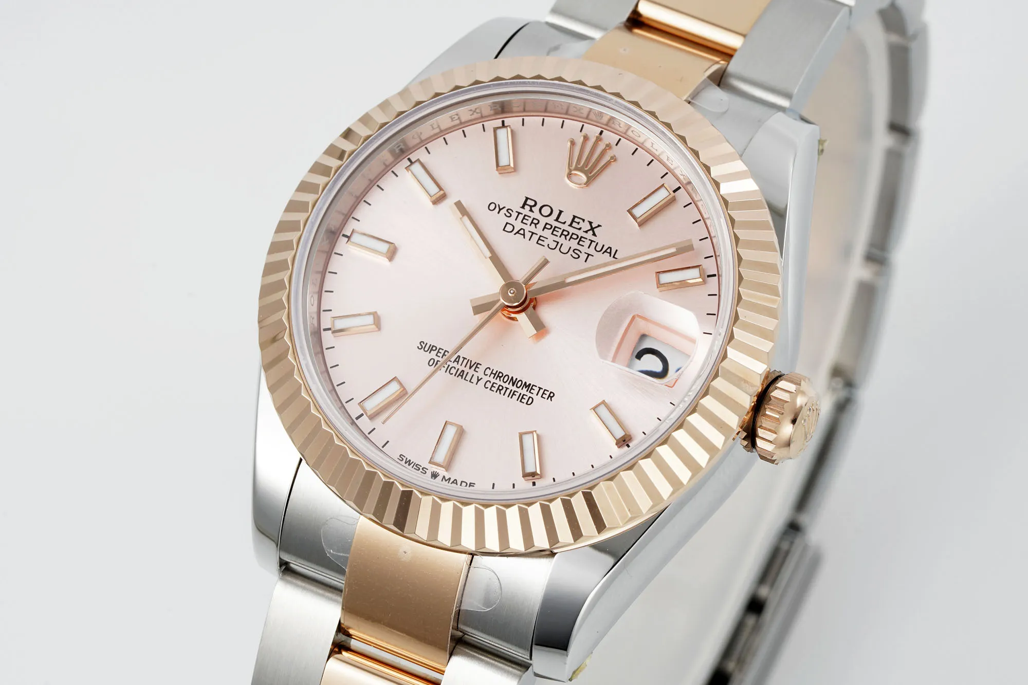 Bold AR Factory Rolex Lady-Datejust 28mm Pink Dial Everose Gold & Stainless Steel Two-Tone Oyster Bracelet Watch 4928
