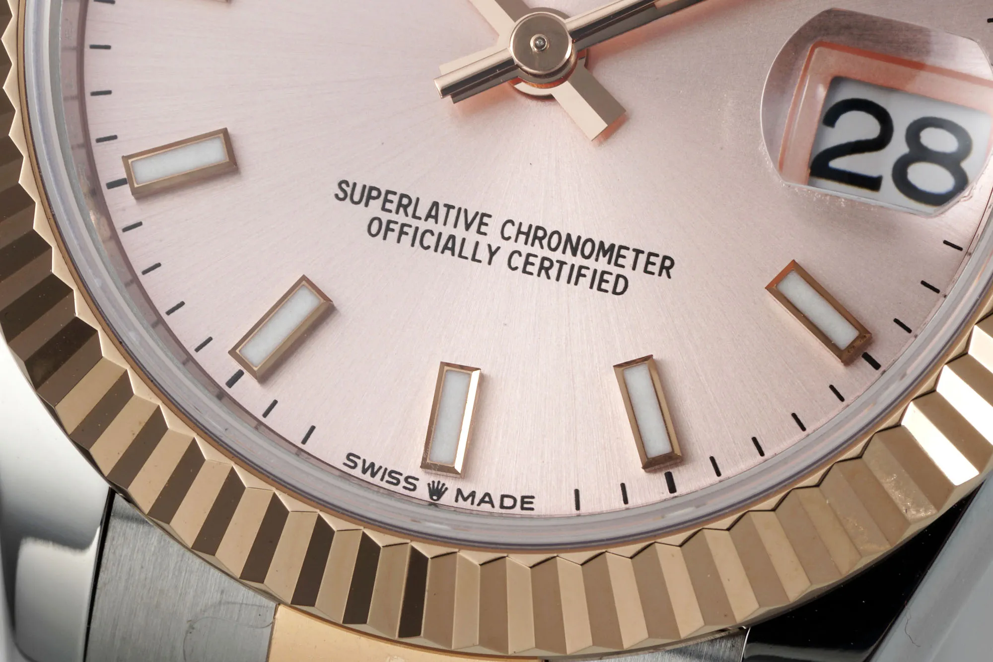 Bold AR Factory Rolex Lady-Datejust 28mm Pink Dial Everose Gold & Stainless Steel Two-Tone Oyster Bracelet Watch 4928