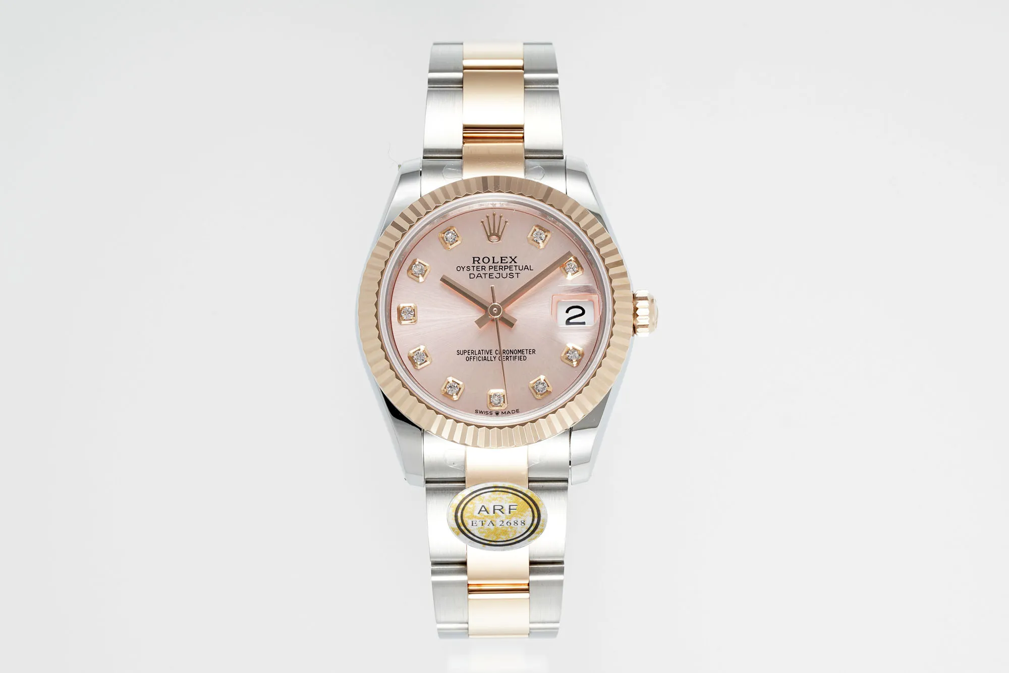 Affordable AR Factory Rolex Datejust 31mm Everose Rolesor Pink Diamond Dial Jubilee Bracelet Luxury Women’s Watch 199