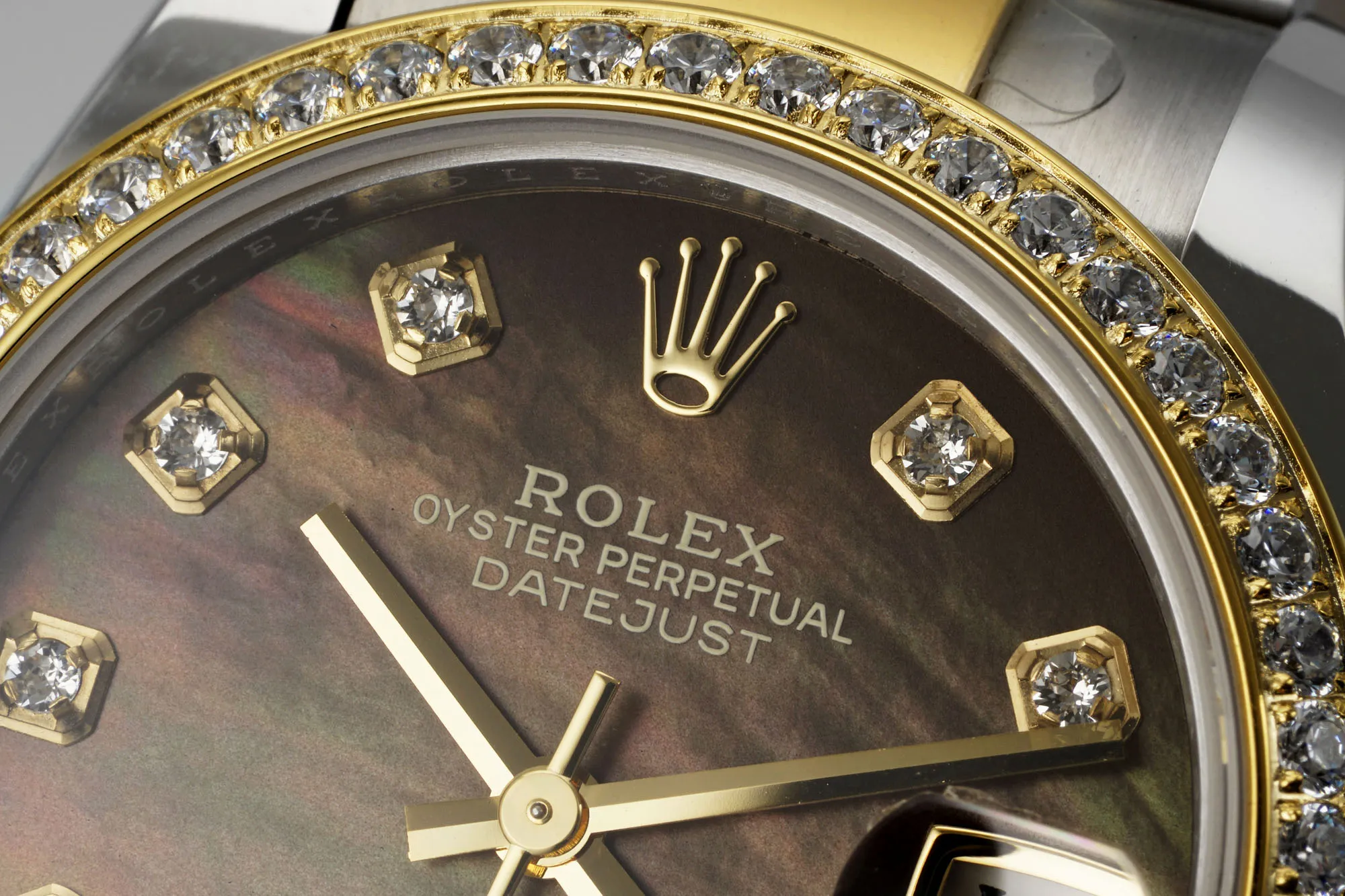 Resilient AR Factory Rolex Lady-Datejust Chocolate Dial Diamond Bezel Two-Tone Stainless Steel and Yellow Gold Watch 189