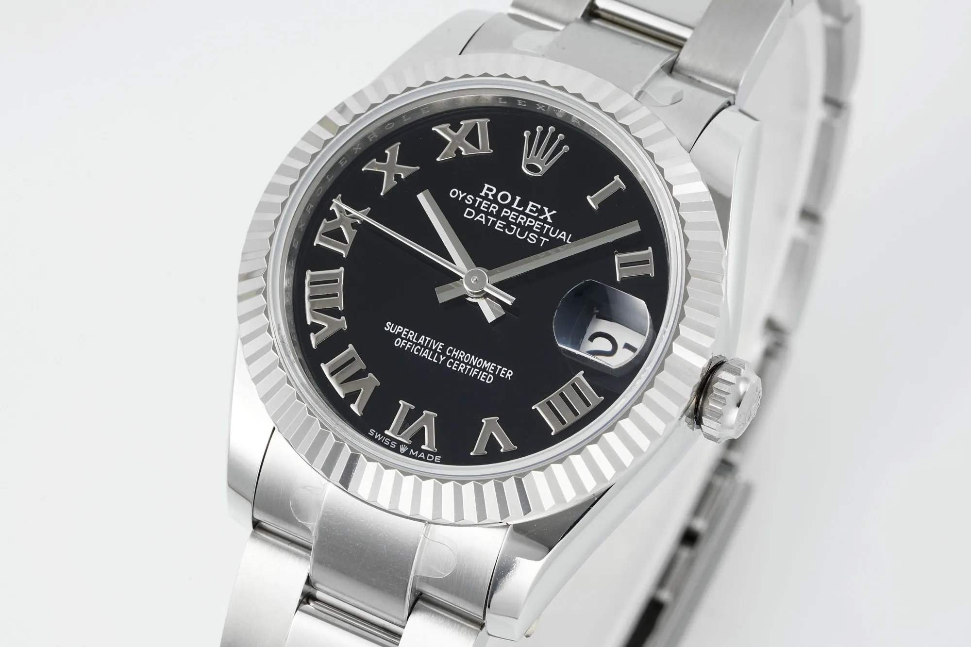 AR Factory Rolex Datejust Stainless Steel Black Dial Roman Numerals Fluted Bezel Automatic Men’s Watch MoistureWicking 4953
