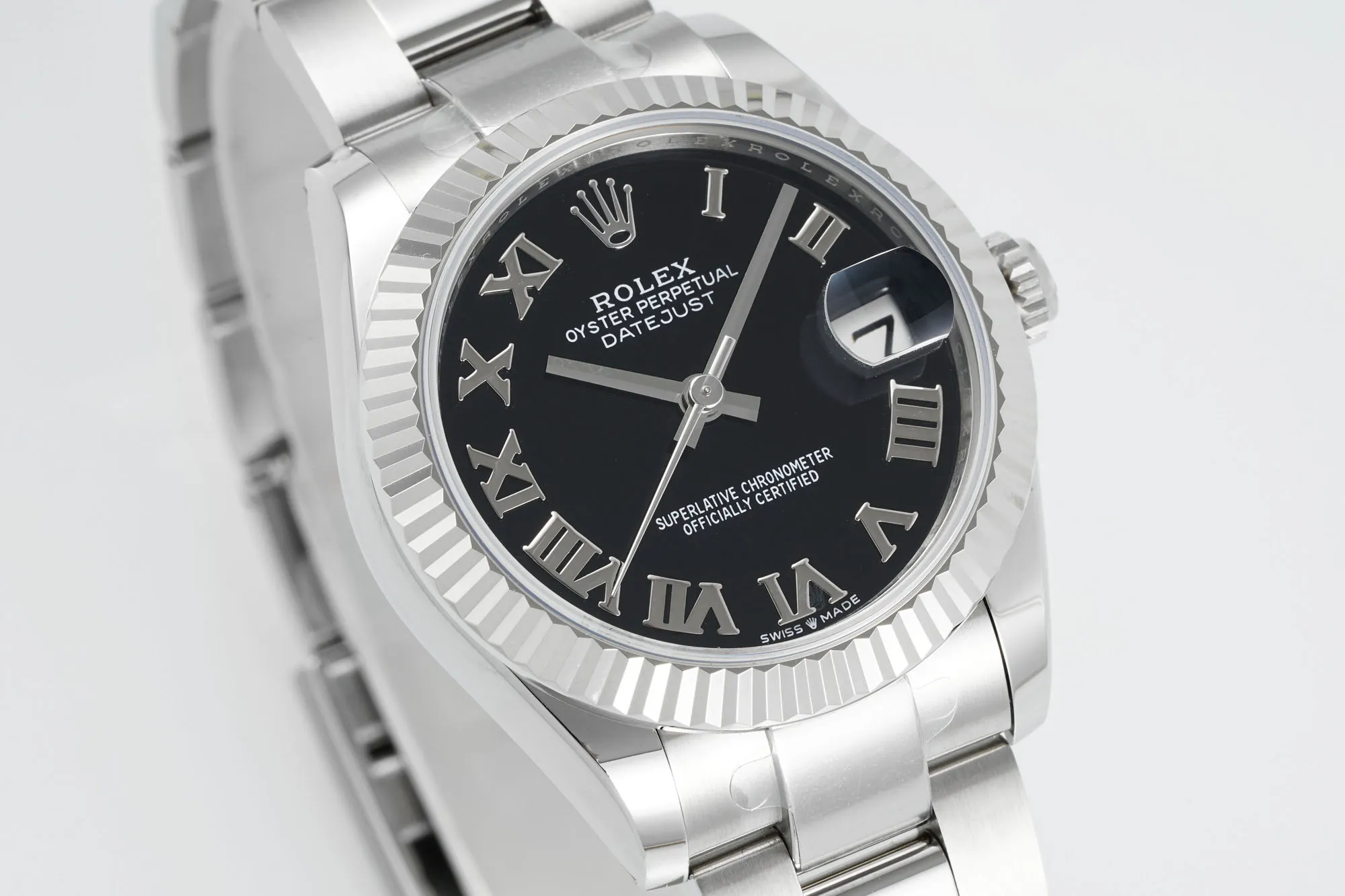 AR Factory Rolex Datejust Stainless Steel Black Dial Roman Numerals Fluted Bezel Automatic Men’s Watch MoistureWicking 4953