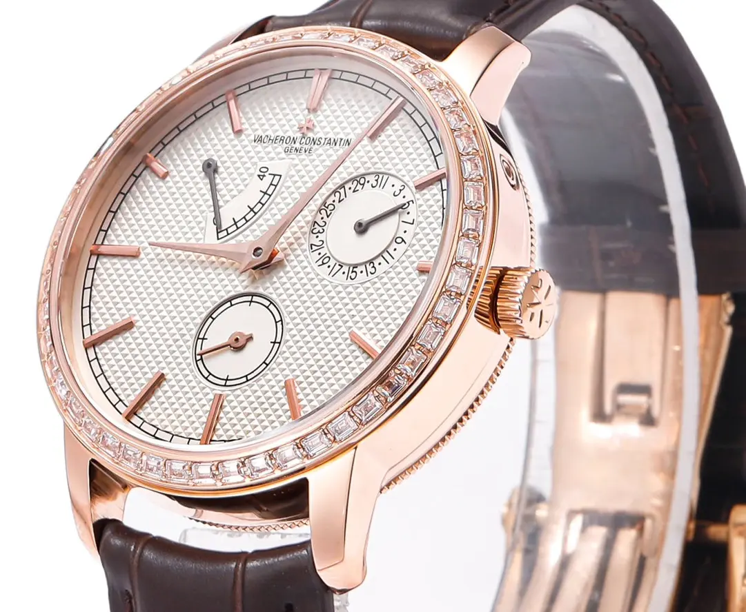 ZipUp PPF Factory Vacheron Constantin Traditionnelle 83520 000R-9909 Mechanical Watch – Rose Gold, Brown Leather Strap, Multi-Function Dial, Top Super Clone Watch 4256