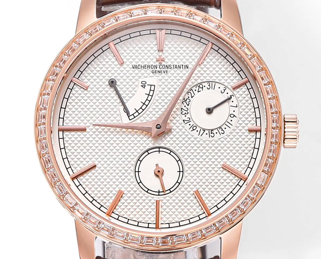 ZipUp PPF Factory Vacheron Constantin Traditionnelle 83520 000R-9909 Mechanical Watch – Rose Gold, Brown Leather Strap, Multi-Function Dial, Top Super Clone Watch 4256