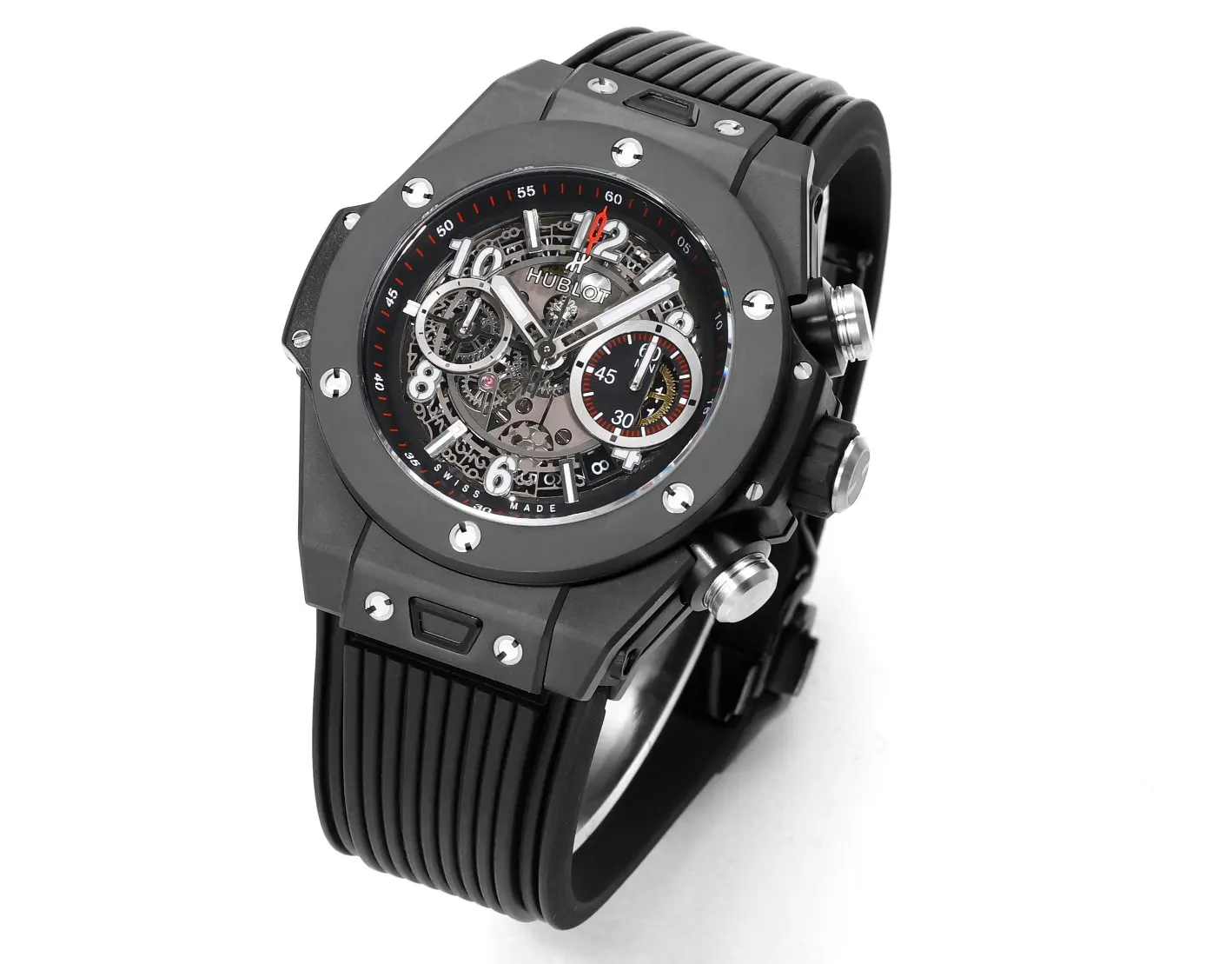 GS Factory Hublot Big Bang Unico Black Magic 45mm  Ceramic Watch with Rubber Strap – Super Clone Excellence HighPerformance 1078
