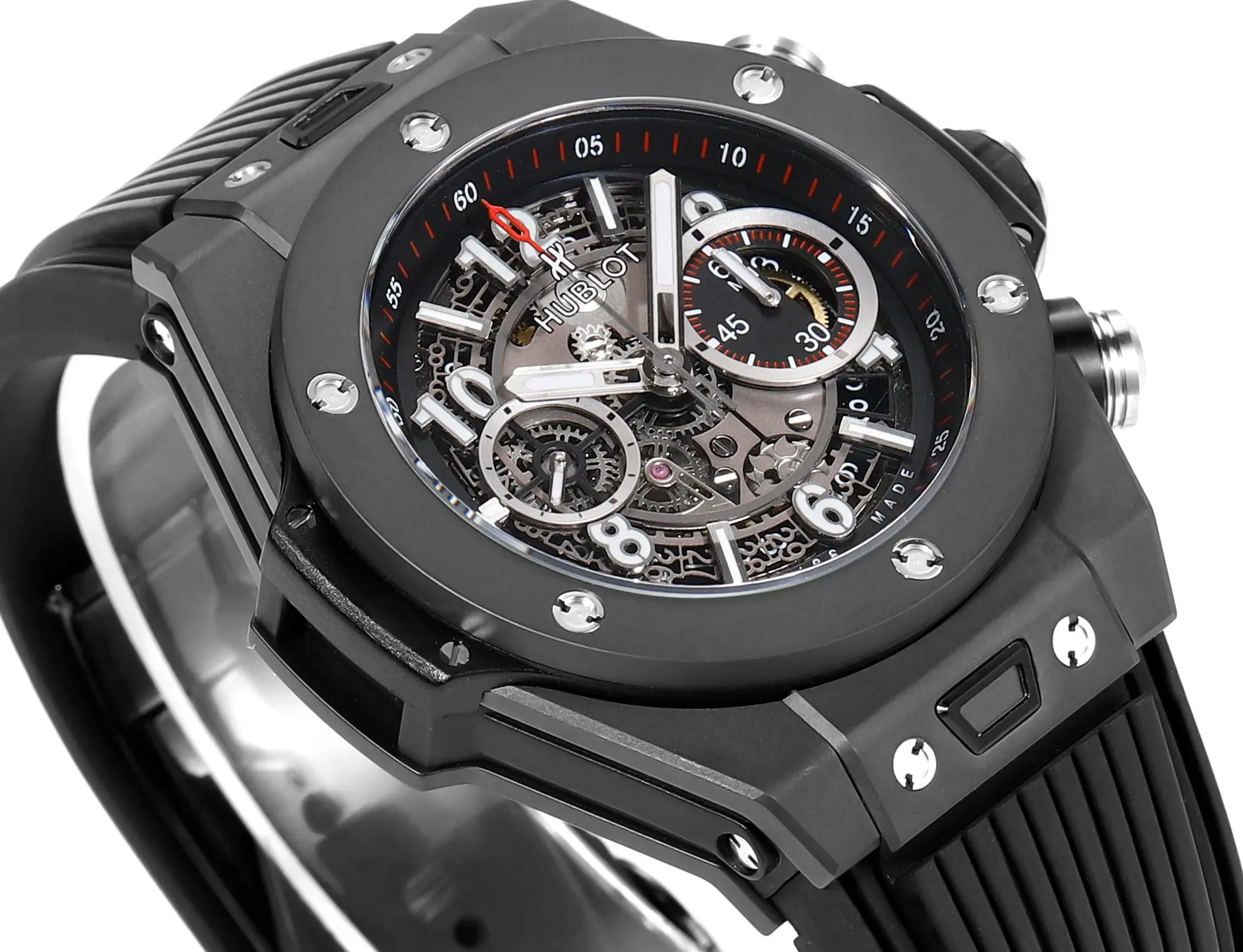 GS Factory Hublot Big Bang Unico Black Magic 45mm  Ceramic Watch with Rubber Strap – Super Clone Excellence HighPerformance 1078