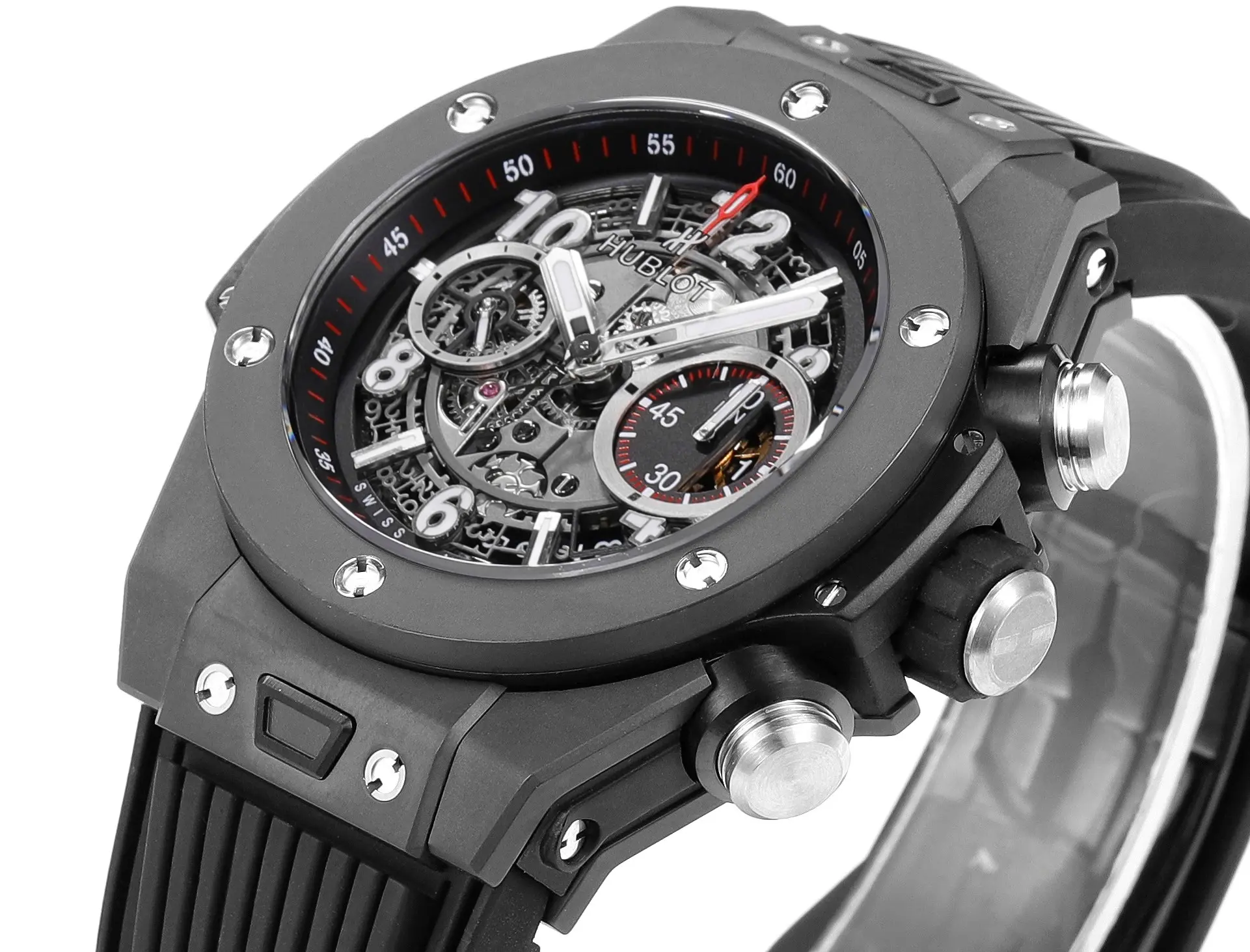 GS Factory Hublot Big Bang Unico Black Magic 45mm  Ceramic Watch with Rubber Strap – Super Clone Excellence HighPerformance 1078