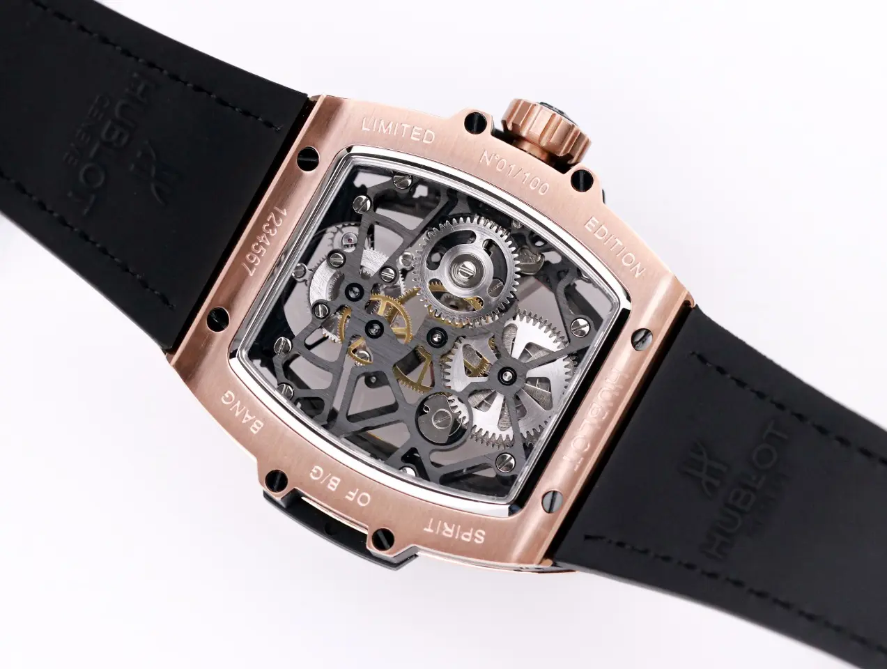 FreshLook ZF Factory Hublot Masterpiece 906 Rose Gold Platinum Plated Skeleton Tourbillon Watch with Black Leather Strap – Super Clone Excellence 1390