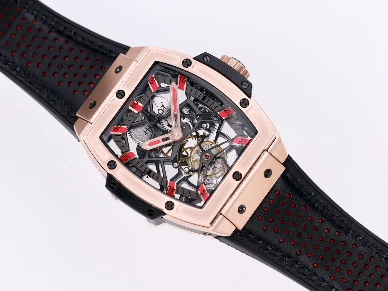 Popular ZF Factory Hublot Masterpiece 906 Rose Gold Platinum Plated Tourbillon Watch with Black Leather Strap – Super Clone Excellence 1392
