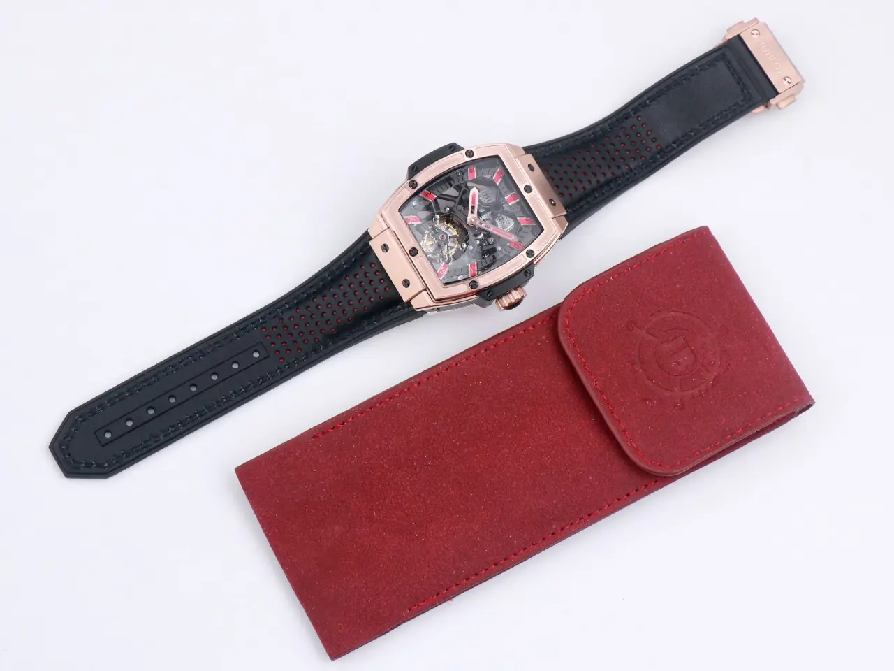 Popular ZF Factory Hublot Masterpiece 906 Rose Gold Platinum Plated Tourbillon Watch with Black Leather Strap – Super Clone Excellence 1392