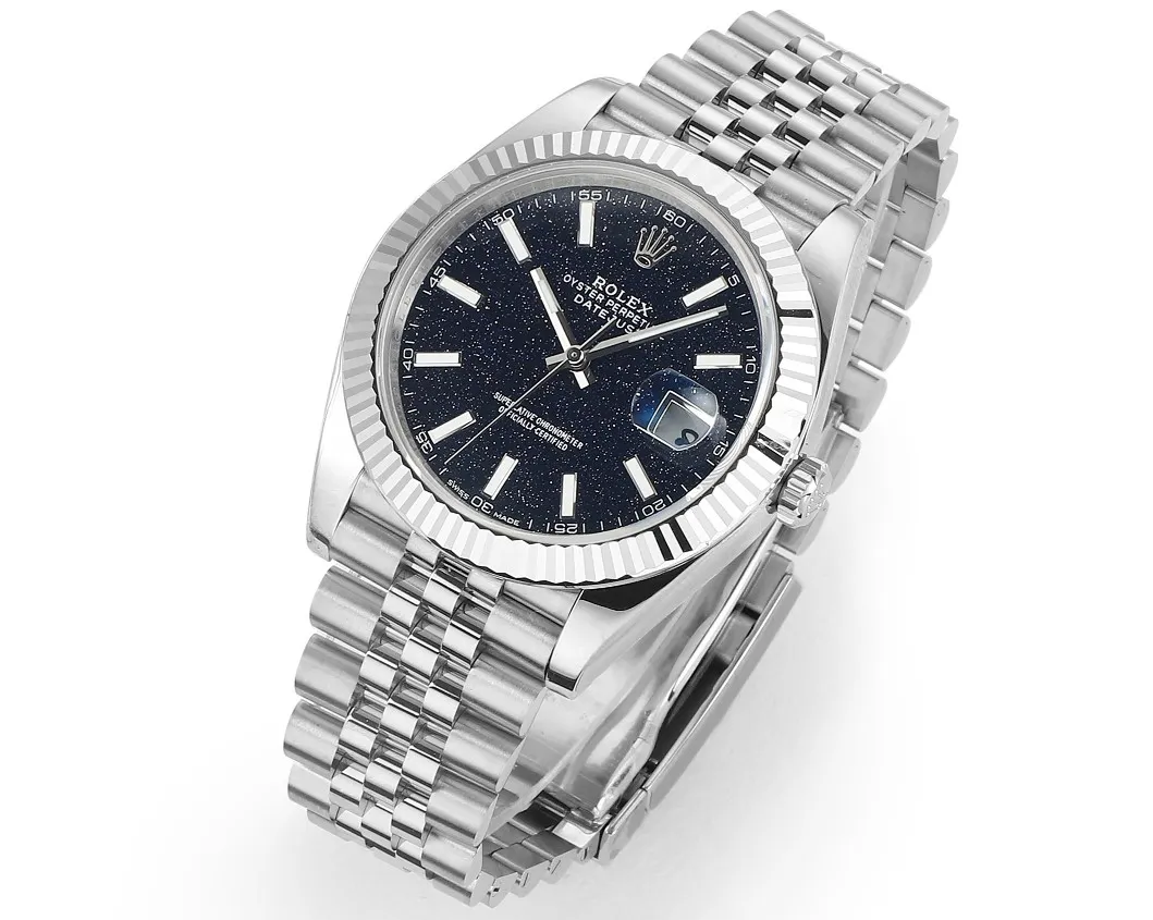 VS Factory Rolex Datejust 41mm Black Dial Fluted Bezel Stainless Steel Jubilee Bracelet Watch Unisex 133