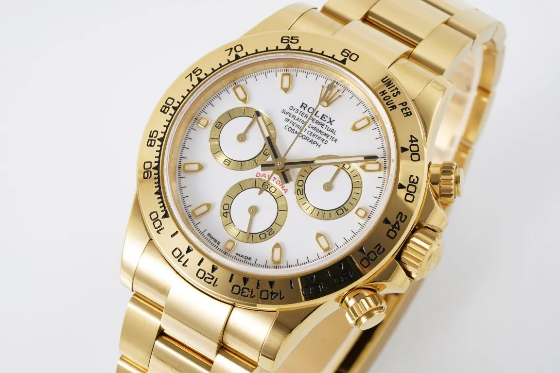 Rolex Daytona 4130 Gold Full Gold Chronograph Watch – Swiss A-Grade Watches Quality Lightweight 13
