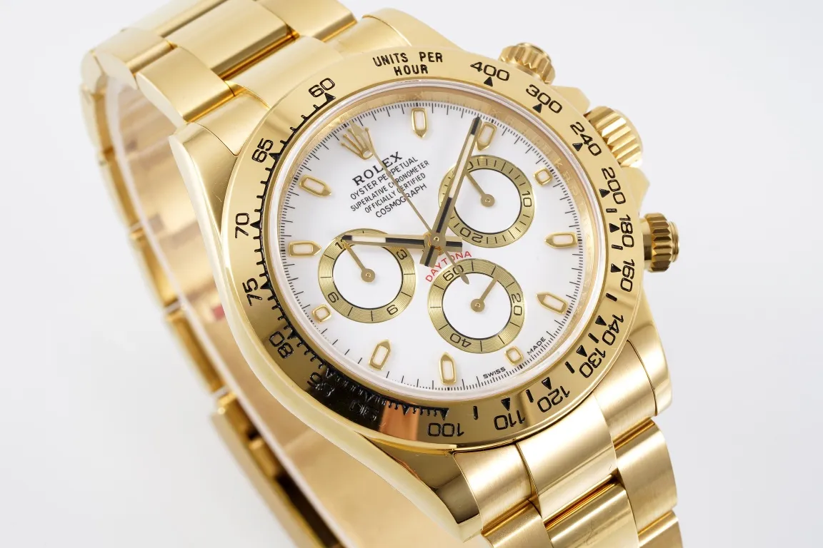 Rolex Daytona 4130 Gold Full Gold Chronograph Watch – Swiss A-Grade Watches Quality Lightweight 13