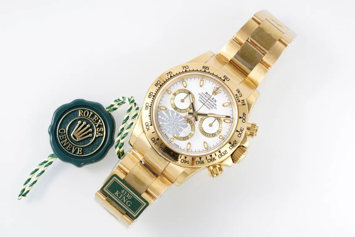 Rolex Daytona 4130 Gold Full Gold Chronograph Watch – Swiss A-Grade Watches Quality Lightweight 13