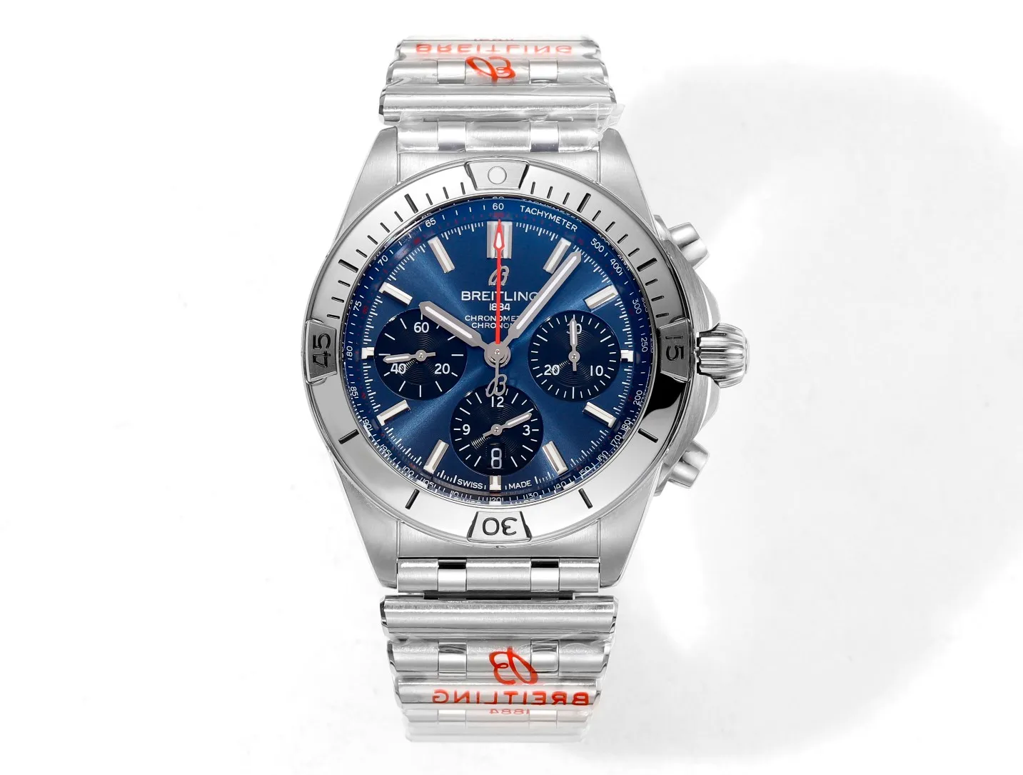 SmoothTexture BLS Factory Breitling Chronomat Automatic Chronograph Men’s Watch – Blue Dial, Stainless Steel Brace 2662