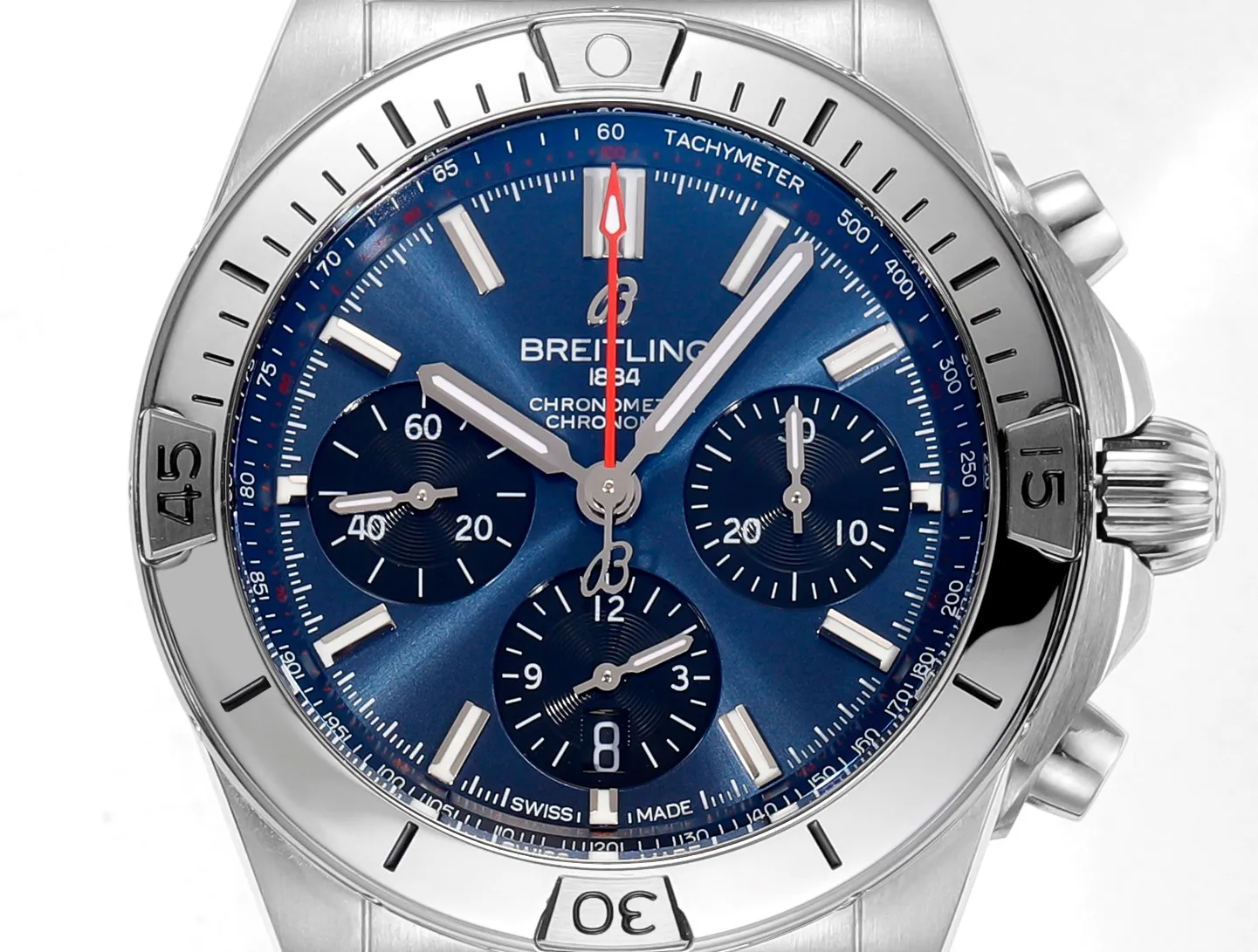 SmoothTexture BLS Factory Breitling Chronomat Automatic Chronograph Men’s Watch – Blue Dial, Stainless Steel Brace 2662