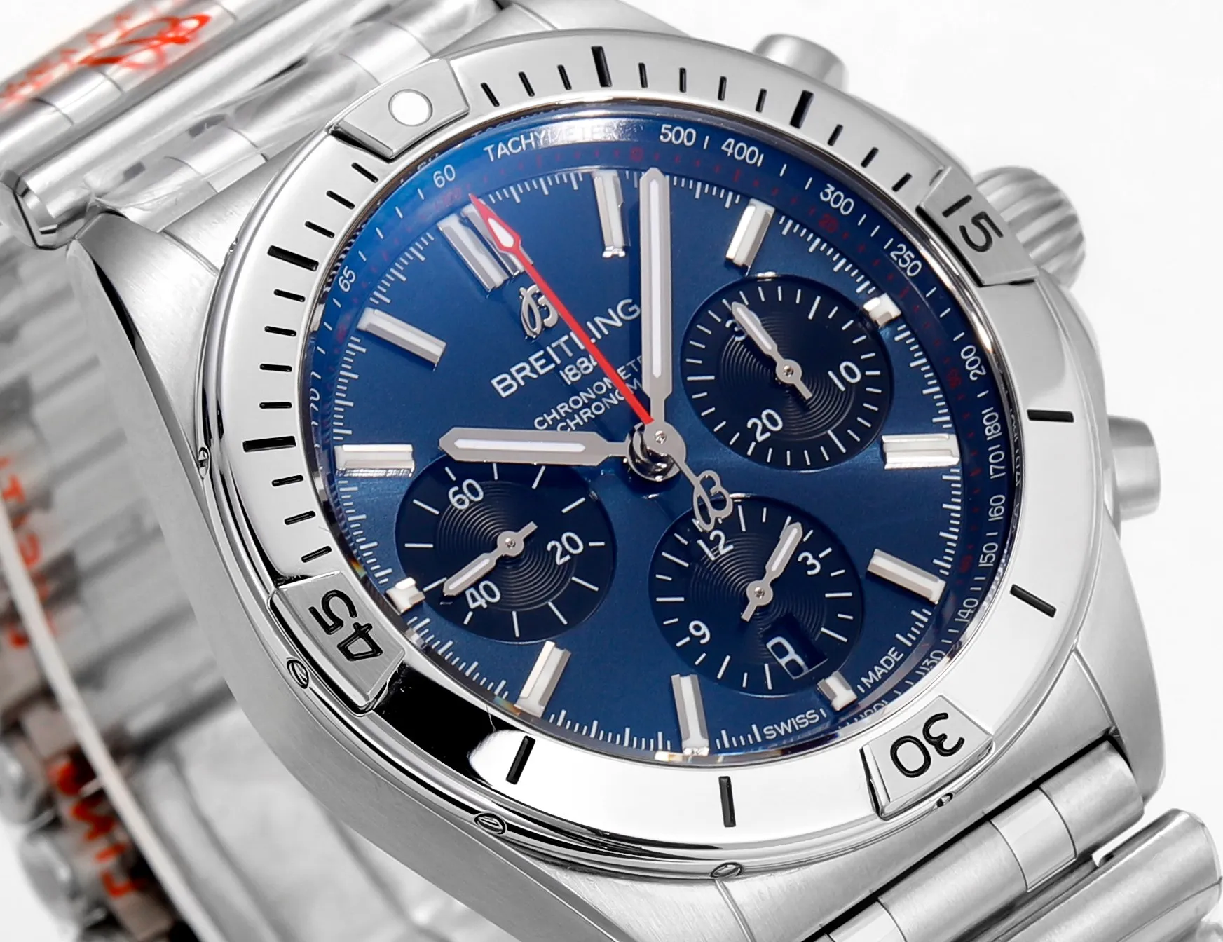 SmoothTexture BLS Factory Breitling Chronomat Automatic Chronograph Men’s Watch – Blue Dial, Stainless Steel Brace 2662