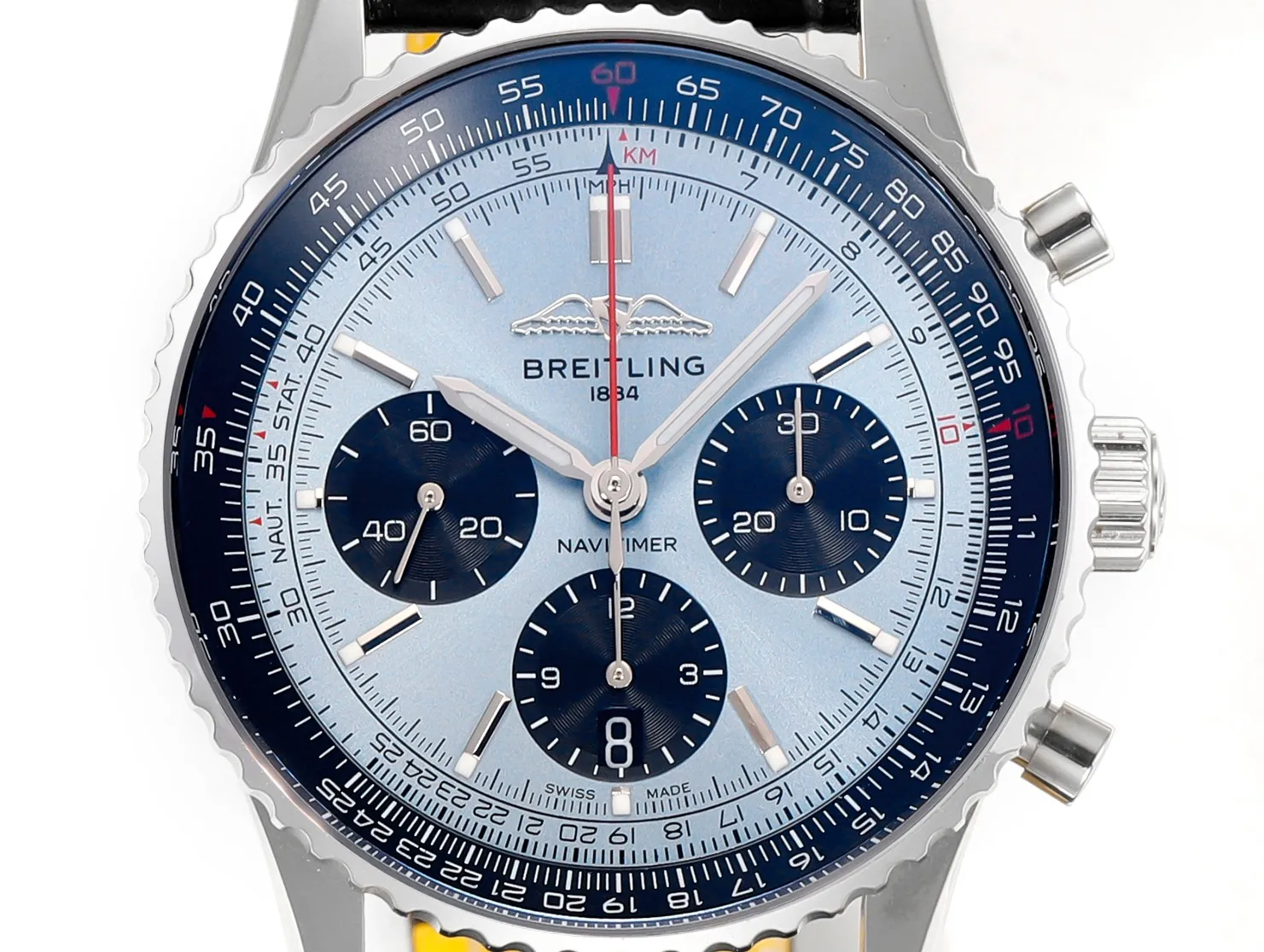 MoistureWicking BLS Factory Breitling Navitimer B01 Chronograph 43mm Men’s Watch with Ice Blue Dial, Black Subdials 2381