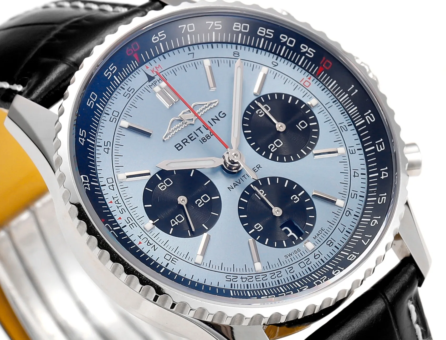 MoistureWicking BLS Factory Breitling Navitimer B01 Chronograph 43mm Men’s Watch with Ice Blue Dial, Black Subdials 2381