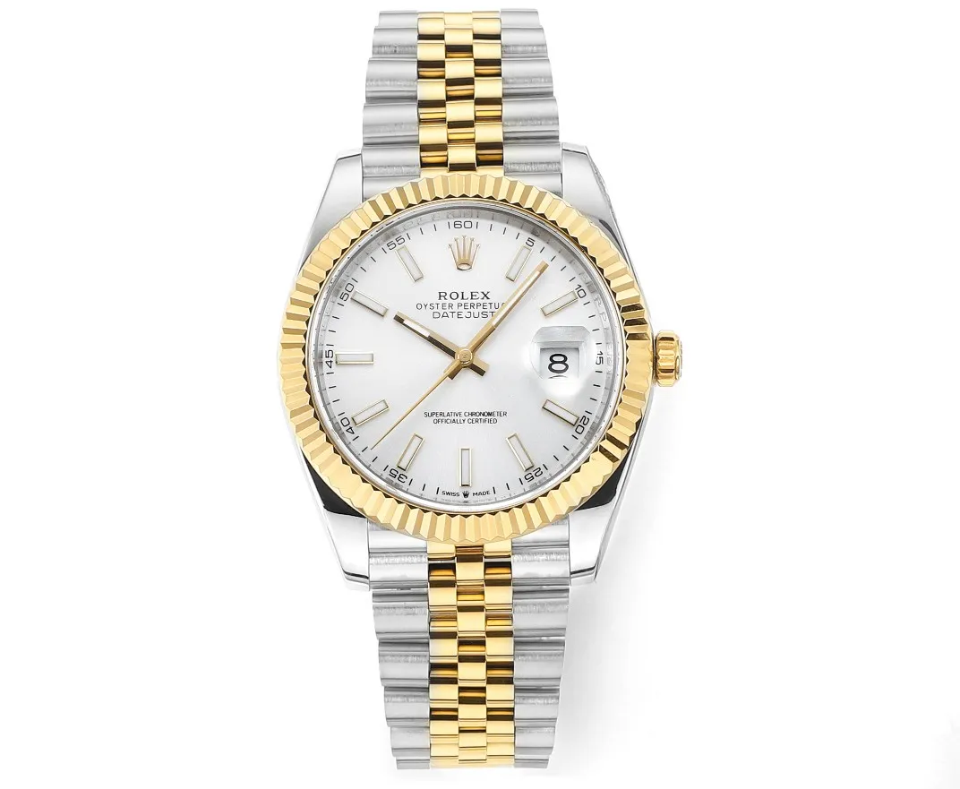 AR Factory Rolex Datejust 36mm Two-Tone Yellow Gold and Stainless Steel White Dial Fluted Bezel Jubilee Bracelet Men’s Watch NewStyle 122