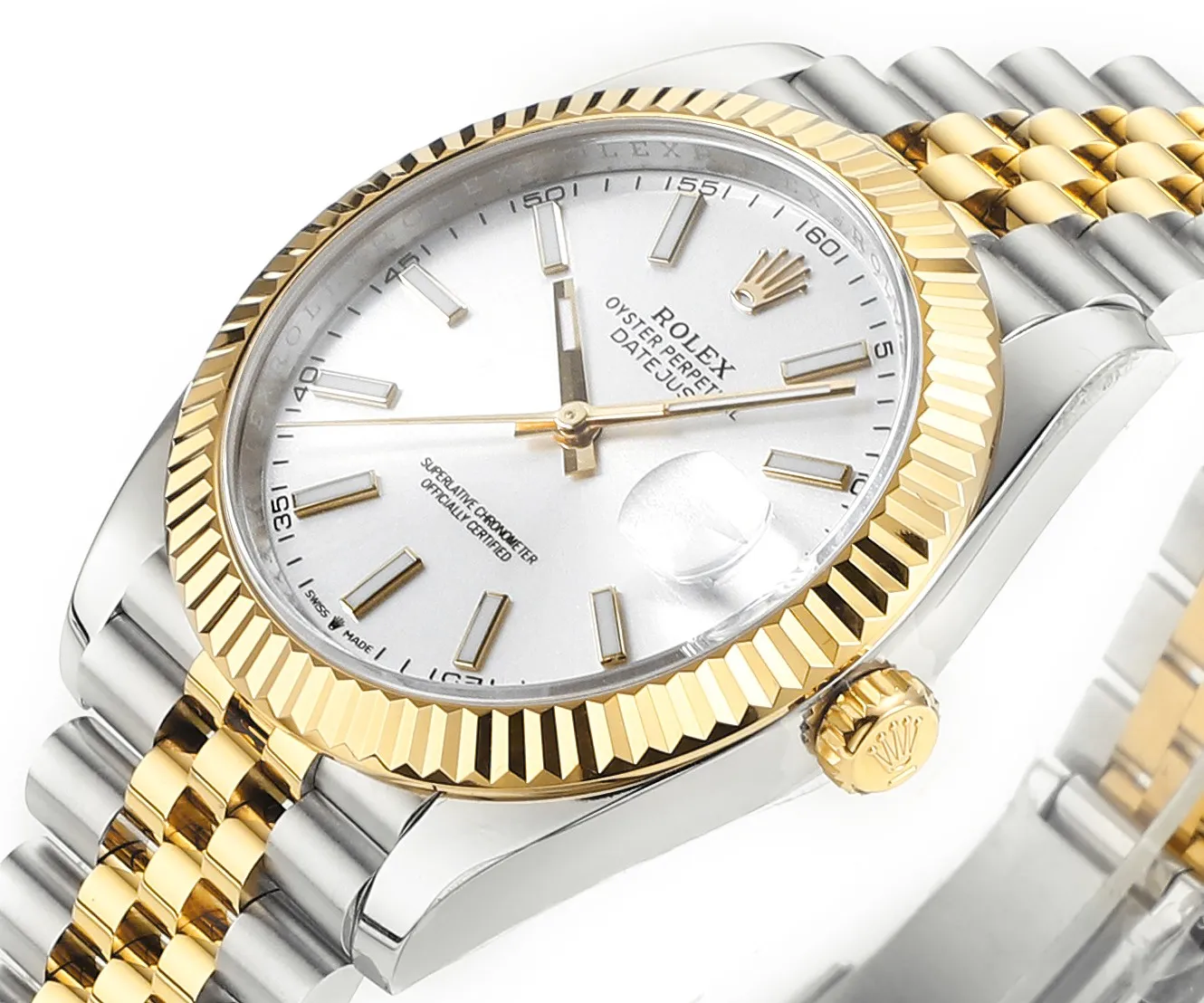 AR Factory Rolex Datejust 36mm Two-Tone Yellow Gold and Stainless Steel White Dial Fluted Bezel Jubilee Bracelet Men’s Watch NewStyle 122