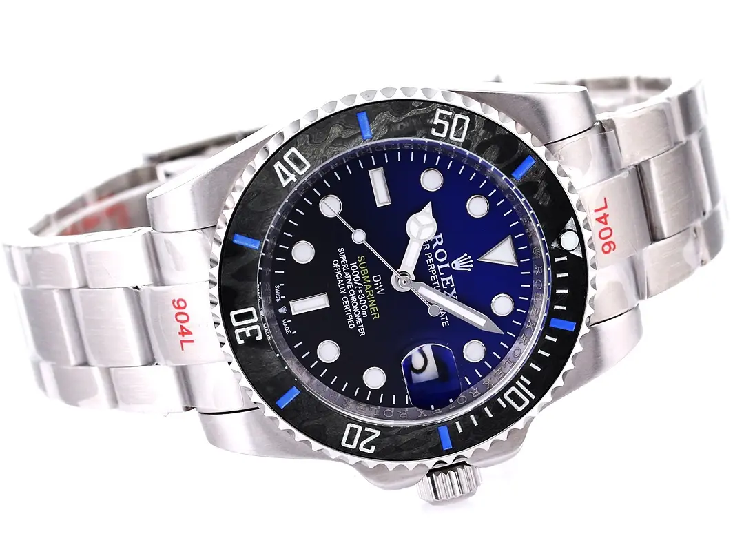 Sustainable Rolex Submariner PARAKEET – Custom Blue Gradient Dial, Carbon Fiber Bezel, Stainless Steel Luxury Watch by VSF Watches 317