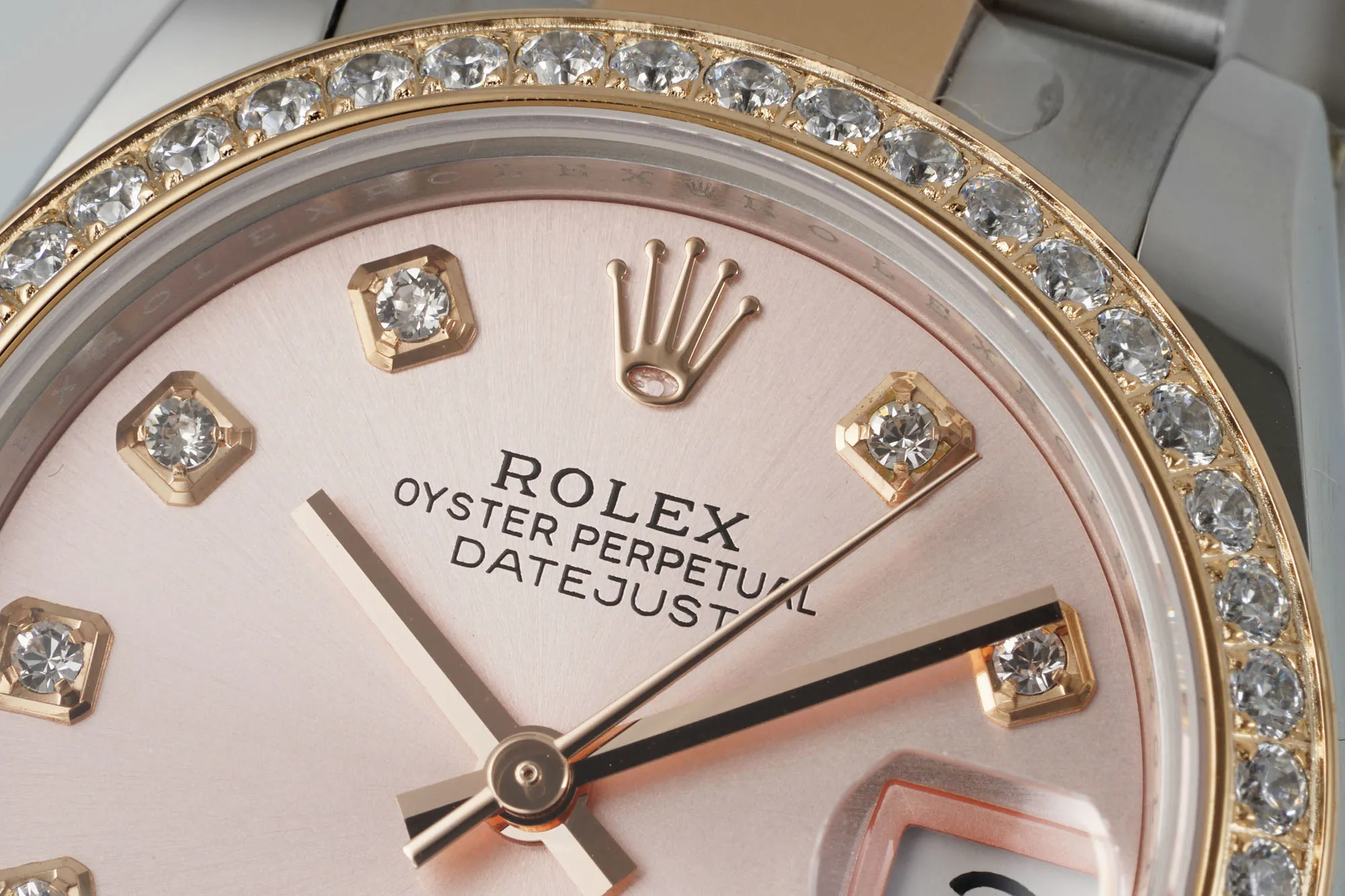 Attractive AR Factory Rolex Datejust 31mm Two-Tone Rose Gold and Steel Ladies Watch with Pink Diamond-Set Dial and Bezel 4993