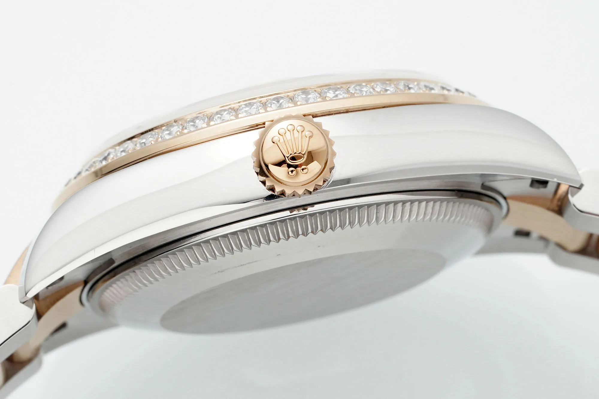 Attractive AR Factory Rolex Datejust 31mm Two-Tone Rose Gold and Steel Ladies Watch with Pink Diamond-Set Dial and Bezel 4993