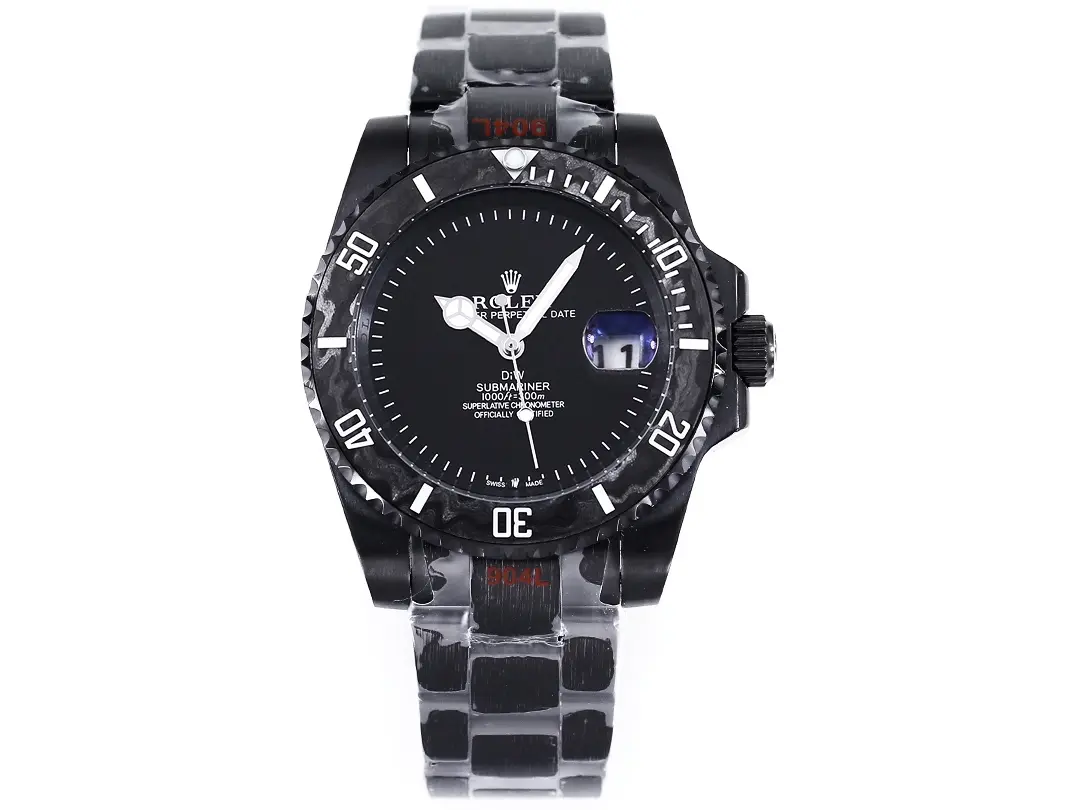 Unique VS Factory Rolex Submariner PARAKEET – Black Custom Carbon Fiber Bezel, Gradient Green Dial Timepieces 4459