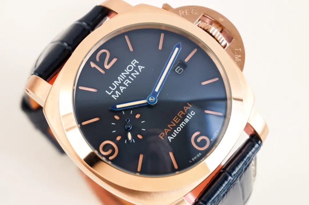 ZF Factory Panerai Luminor Marina Automatic Men’s Watch – Rose Gold Case, Brown Leather Strap, 45mm, VSF Watches Collection FreshLook 785